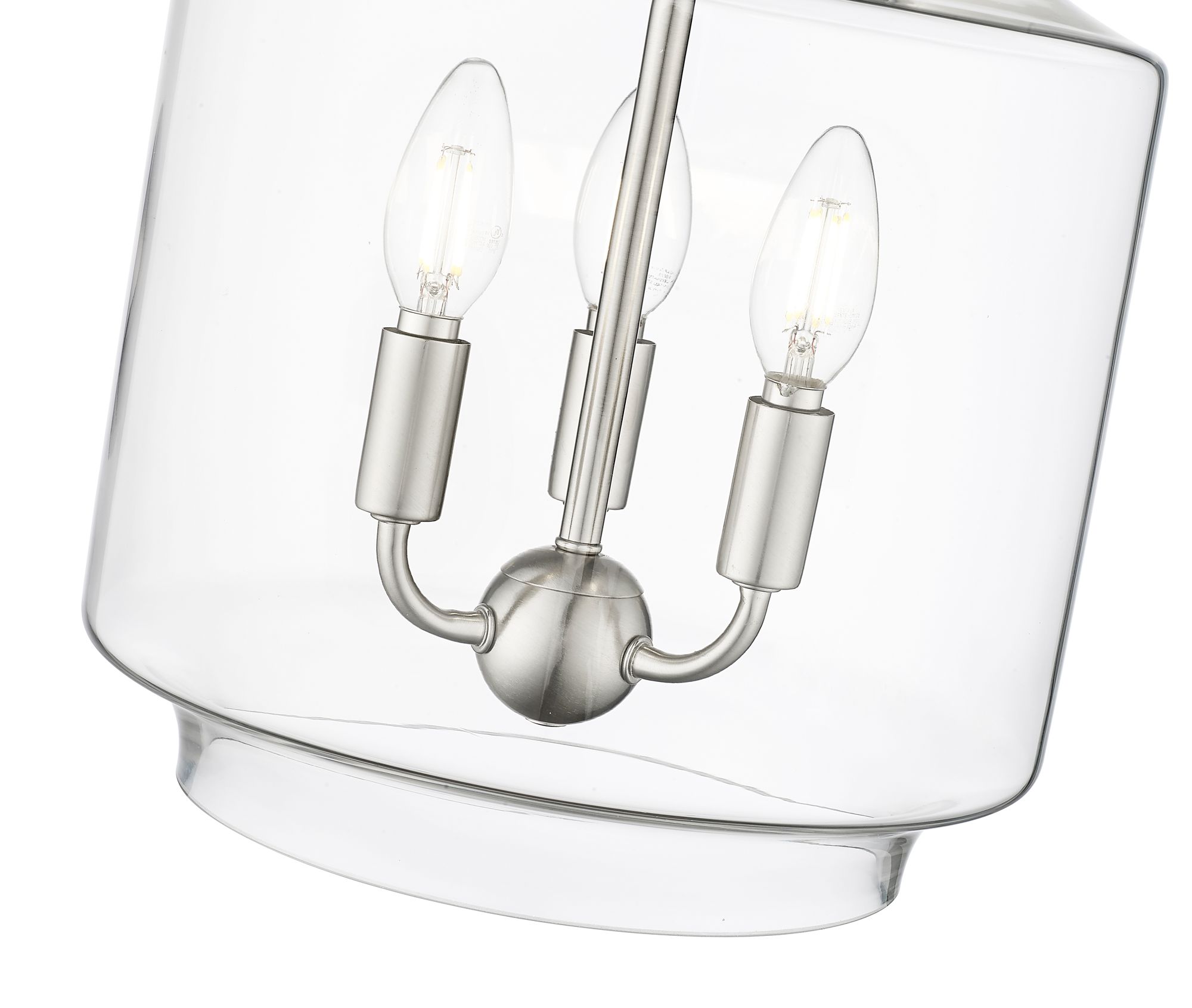 Image 6 Millennium Mahannah 3-Light 11" Brushed Nickel Pendant with Glass Shade more views