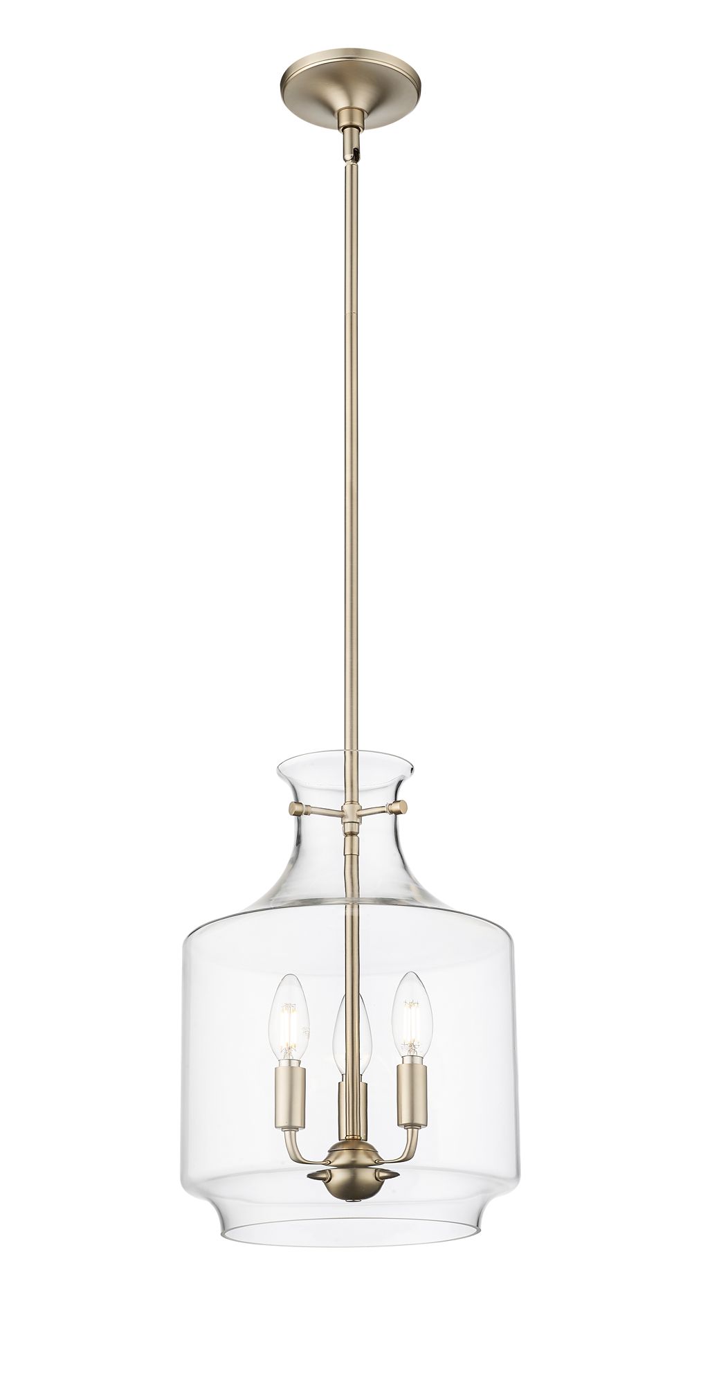Image 3 Millennium Mahannah 3-Light 11" Modern Gold Pendant with Glass Shade more views