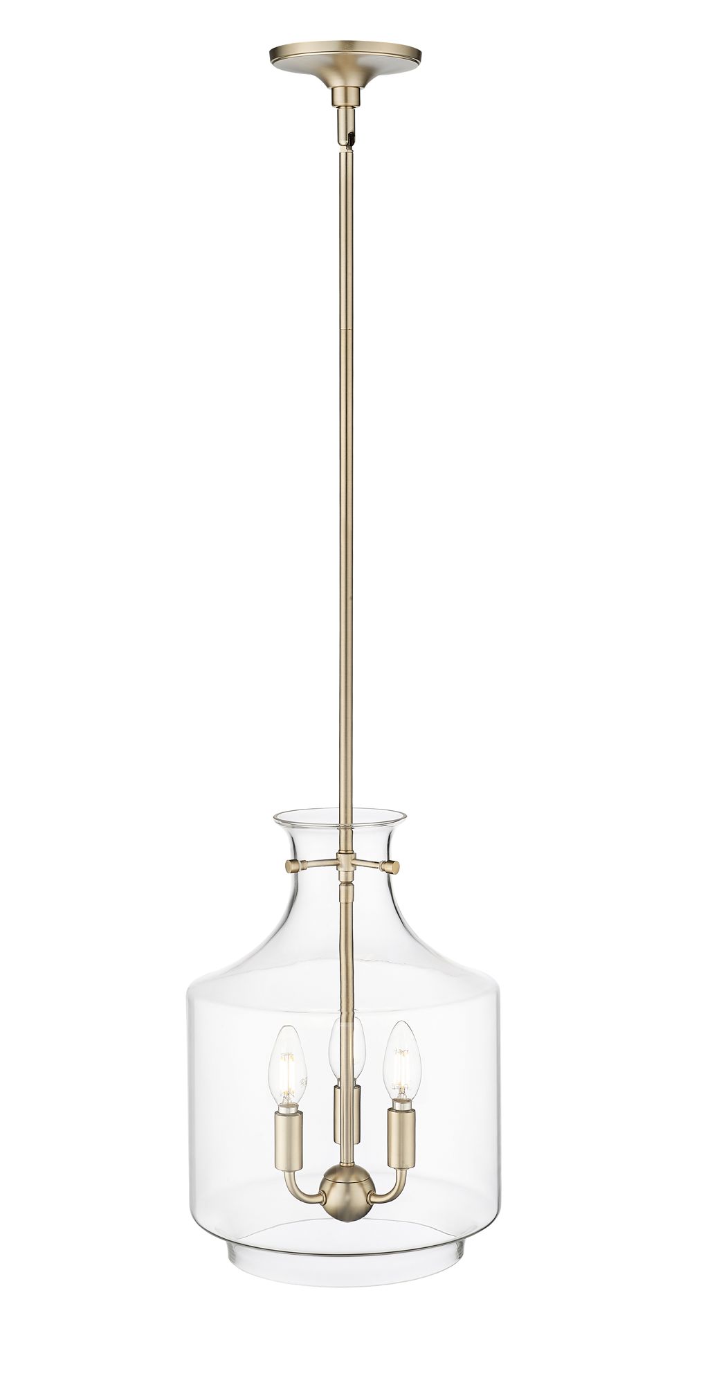 Image 5 Millennium Mahannah 3-Light 11" Modern Gold Pendant with Glass Shade more views
