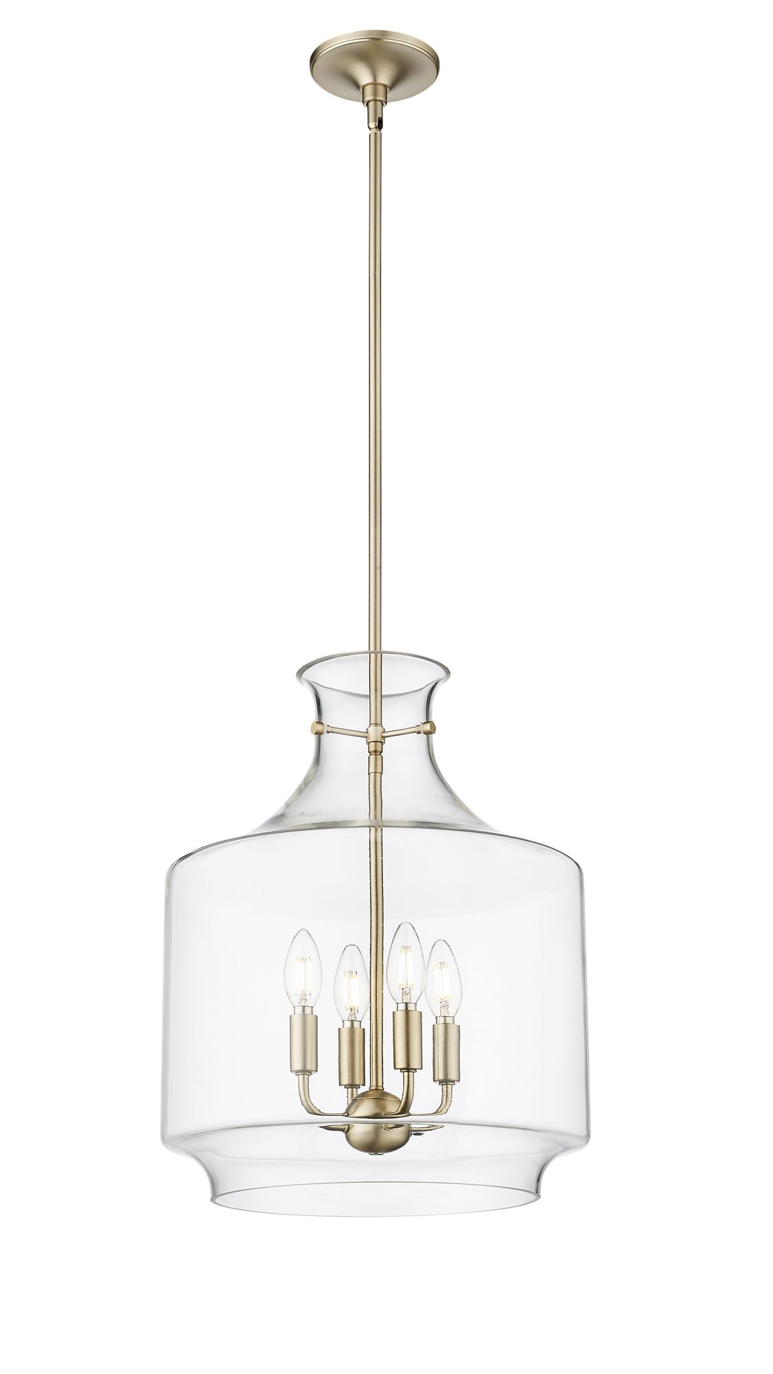 Image 2 Millennium Mahannah 4-Light 15" Modern Gold Pendant with Glass Shade more views