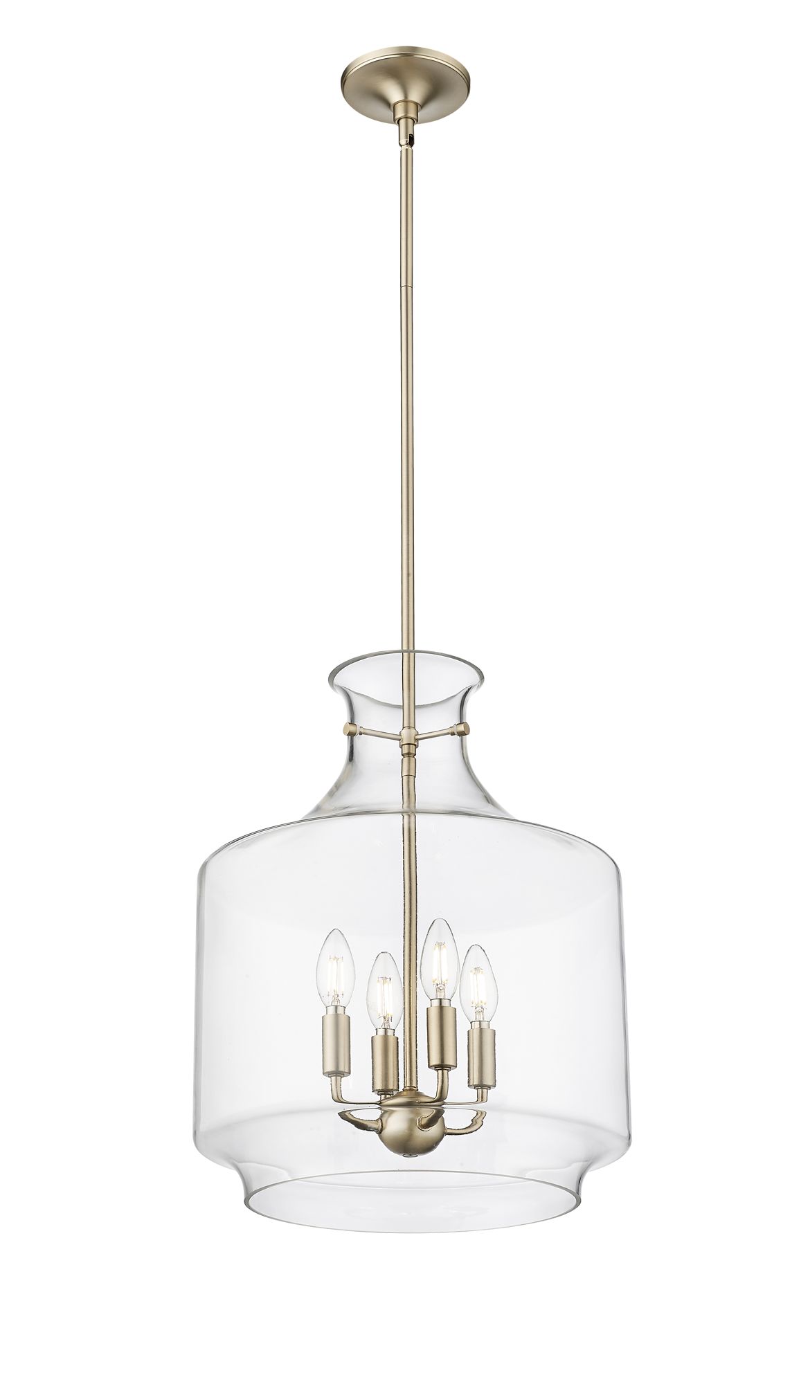 Image 3 Millennium Mahannah 4-Light 15" Modern Gold Pendant with Glass Shade more views