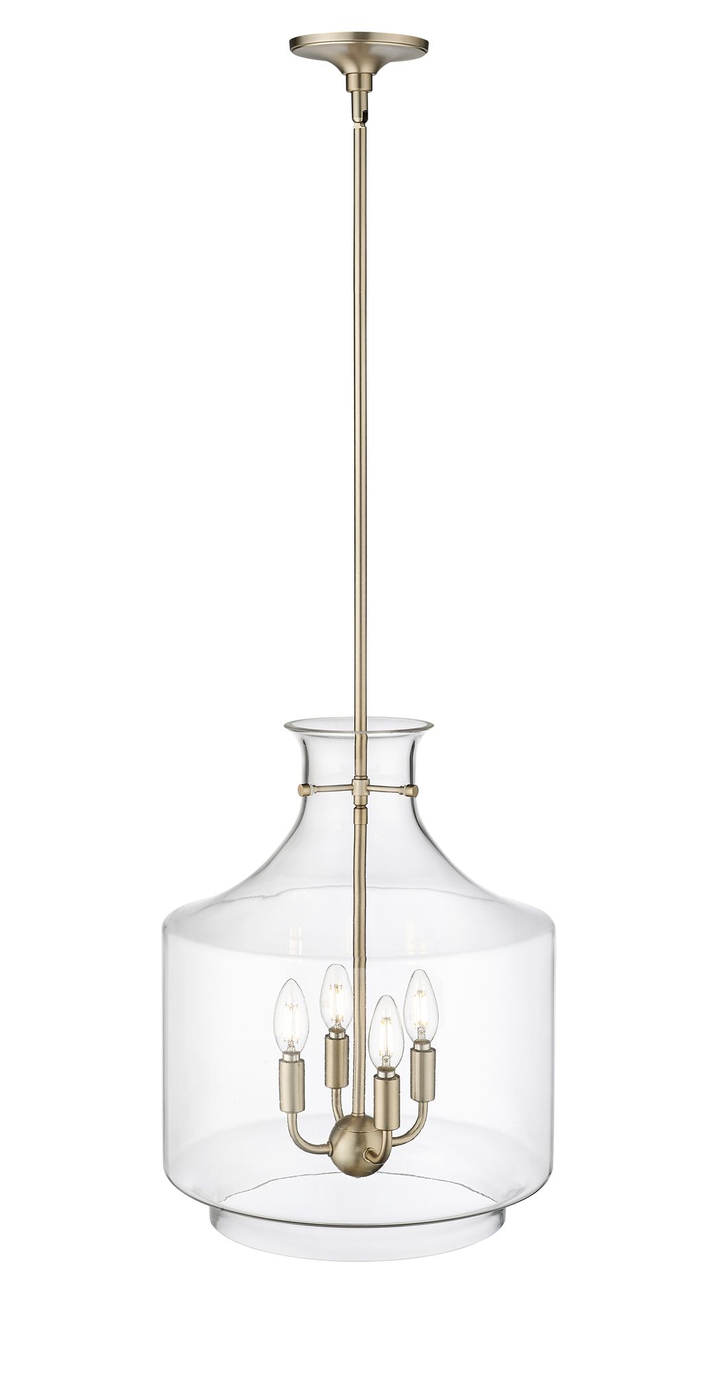 Image 4 Millennium Mahannah 4-Light 15" Modern Gold Pendant with Glass Shade more views