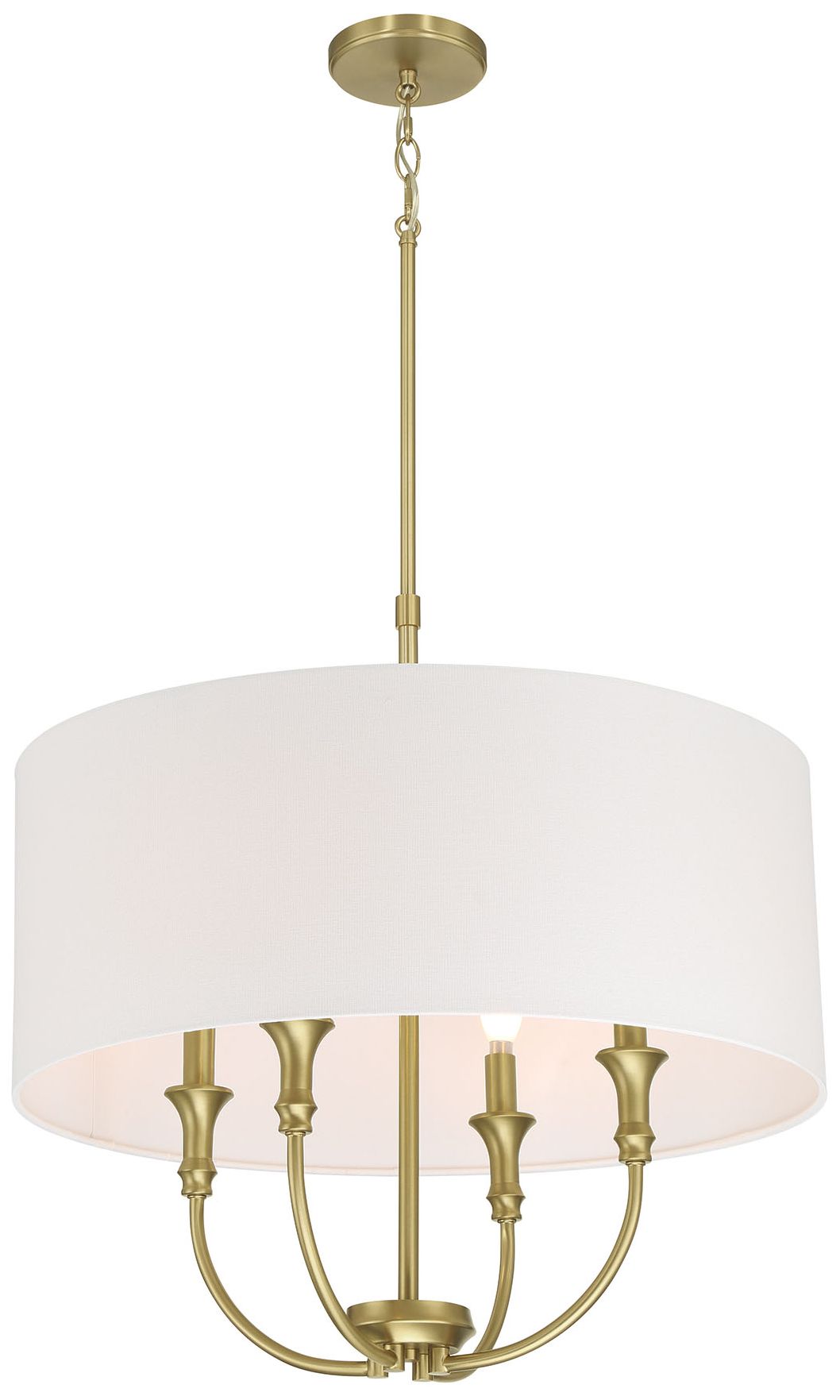 Image 3 Millennium Mairbourne 4-Light 24" Pendant Vintage Brass with White Linen more views