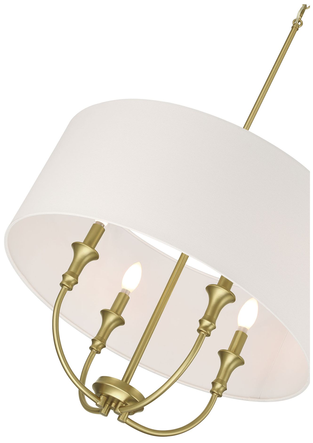 Image 6 Millennium Mairbourne 4-Light 24" Pendant Vintage Brass with White Linen more views