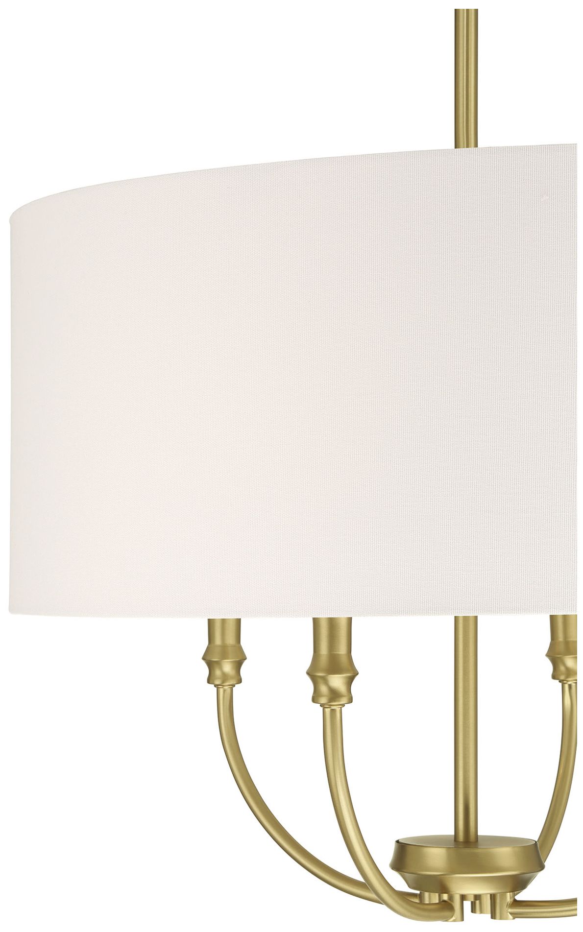 Image 7 Millennium Mairbourne 4-Light 24" Pendant Vintage Brass with White Linen more views