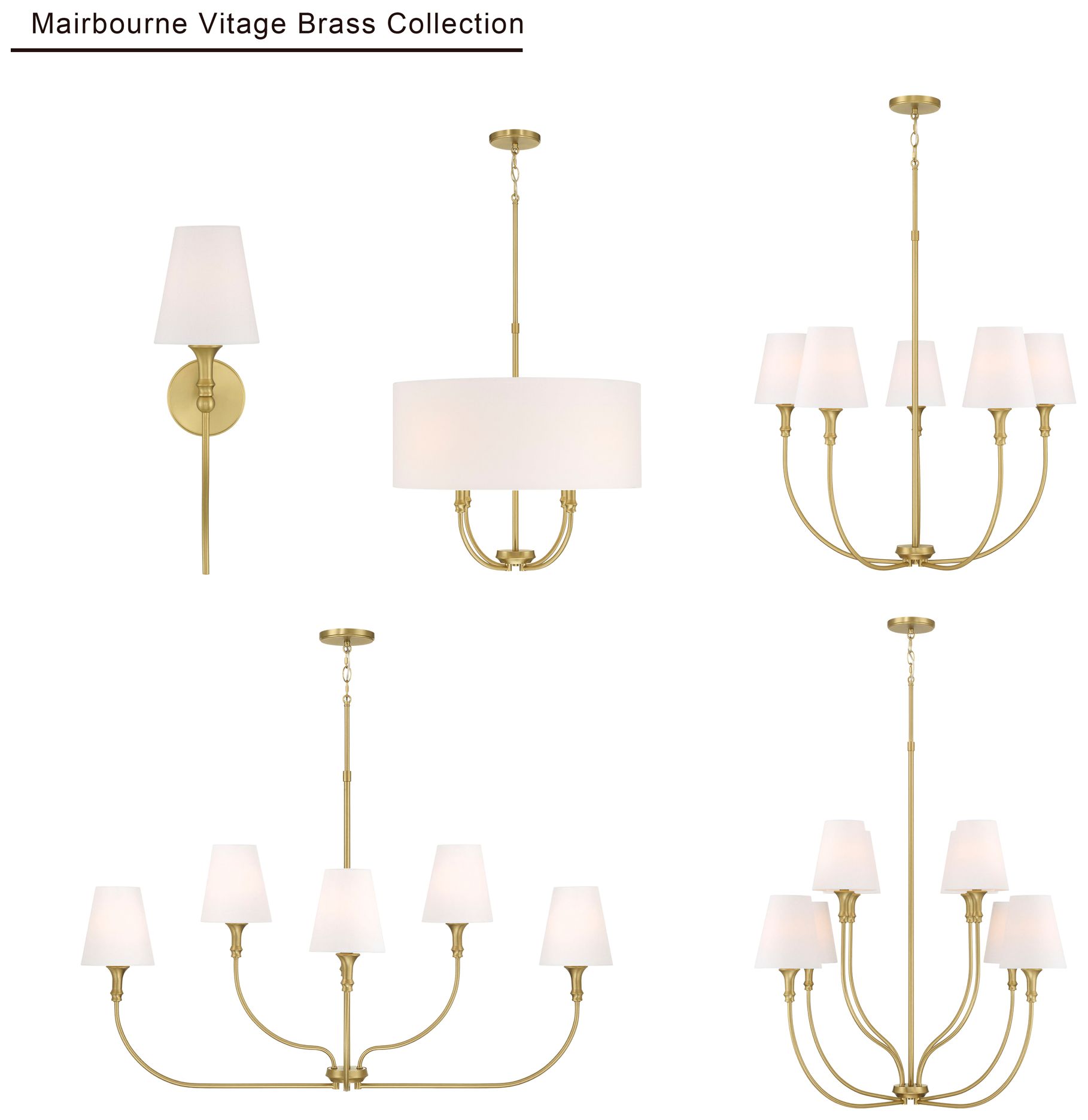 Millennium Mairbourne 4-Light 24" Pendant Vintage Brass with White Linen