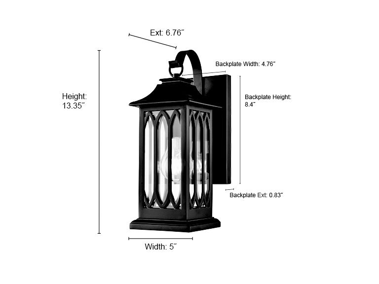 Image 7 Millennium Mallorey 1-Light 13.5" Powder Coated Black Outdoor Wall Sconce more views