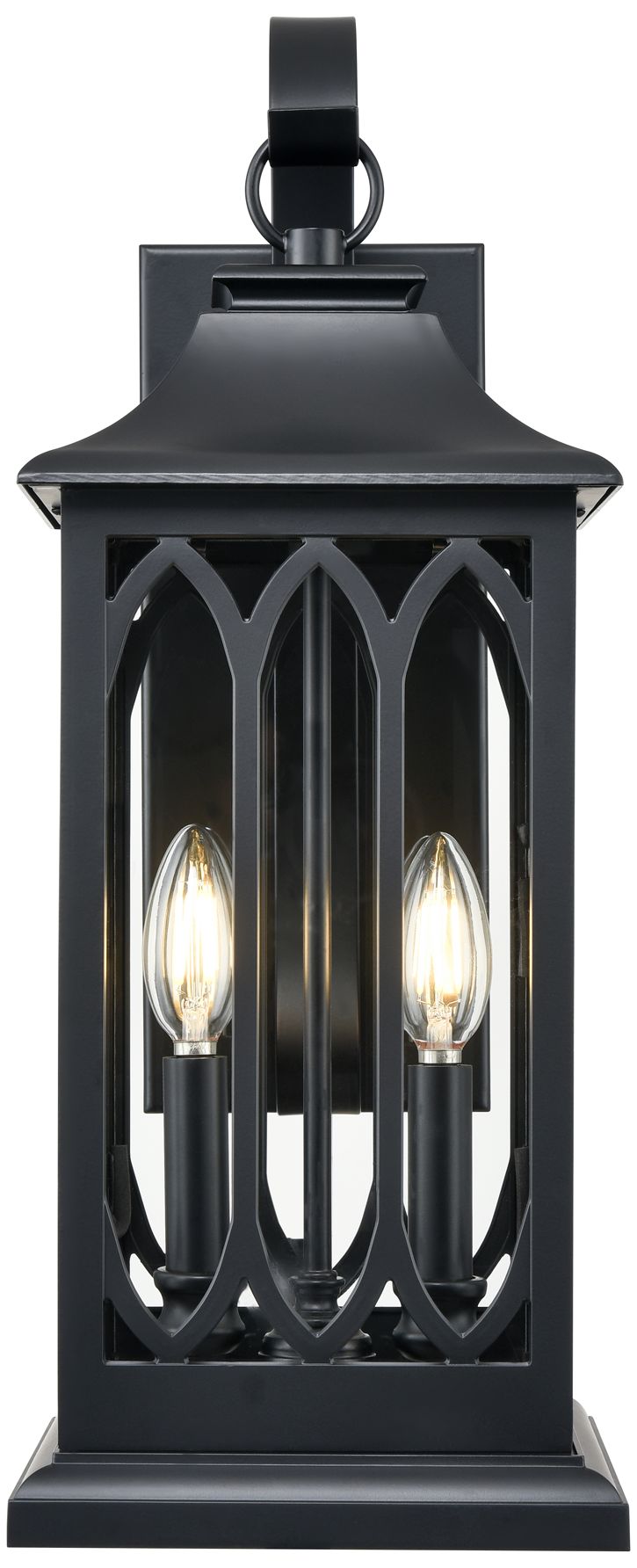 Millennium Mallorey 2-Light 20" Powder Coated Black Outdoor Wall Sconce