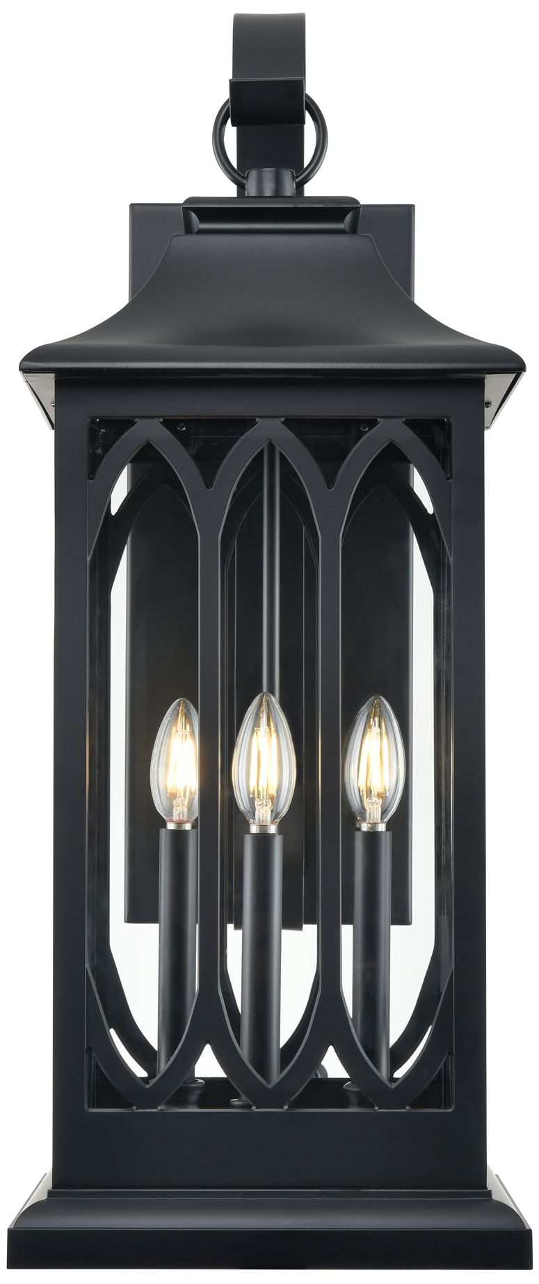 Millennium Mallorey 3-Light 28.25" Powder Coated Black Outdoor Wall Sconce