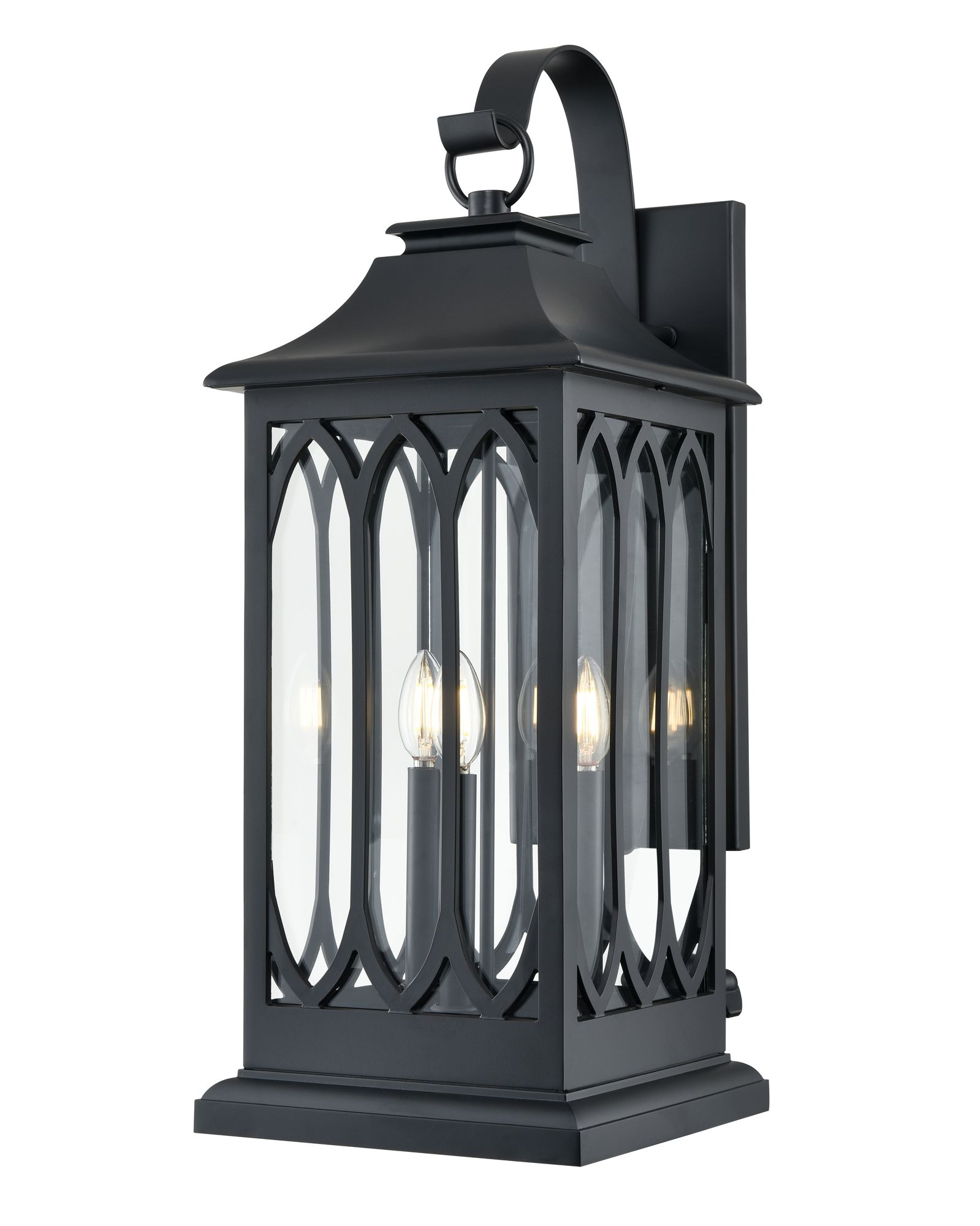 Image 3 Millennium Mallorey 3-Light 28.25" Powder Coated Black Outdoor Wall Sconce more views
