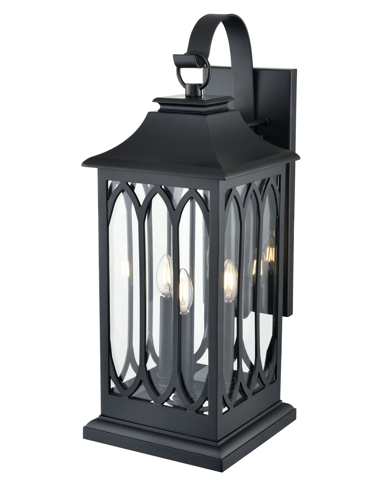 Image 4 Millennium Mallorey 3-Light 28.25" Powder Coated Black Outdoor Wall Sconce more views