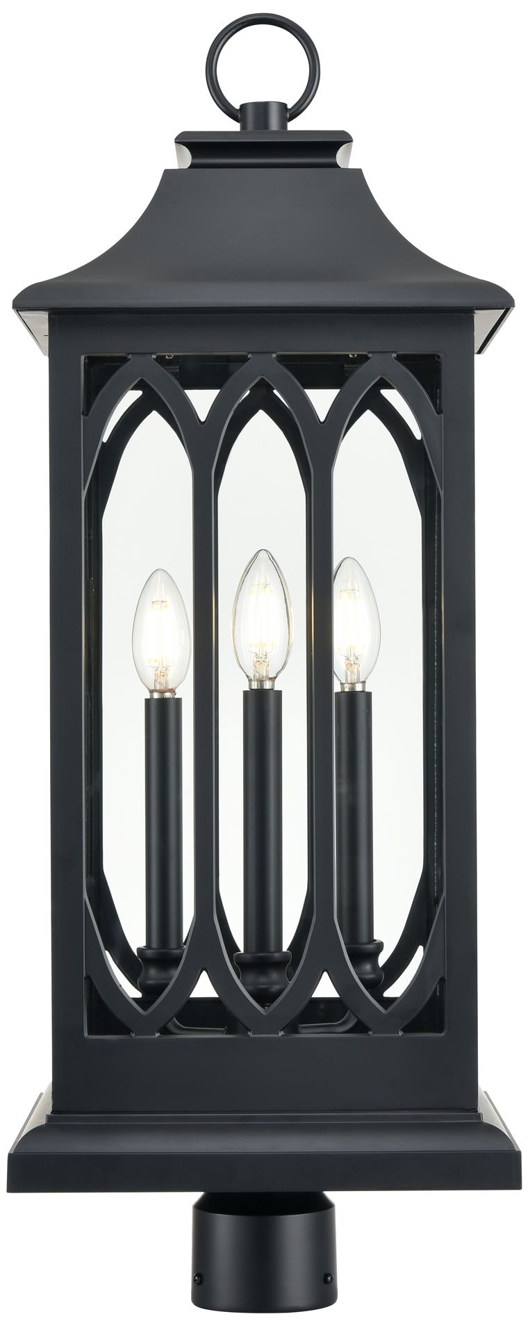 Millennium Mallorey 3-Light 29" Powder Coated Black Outdoor Post Lantern