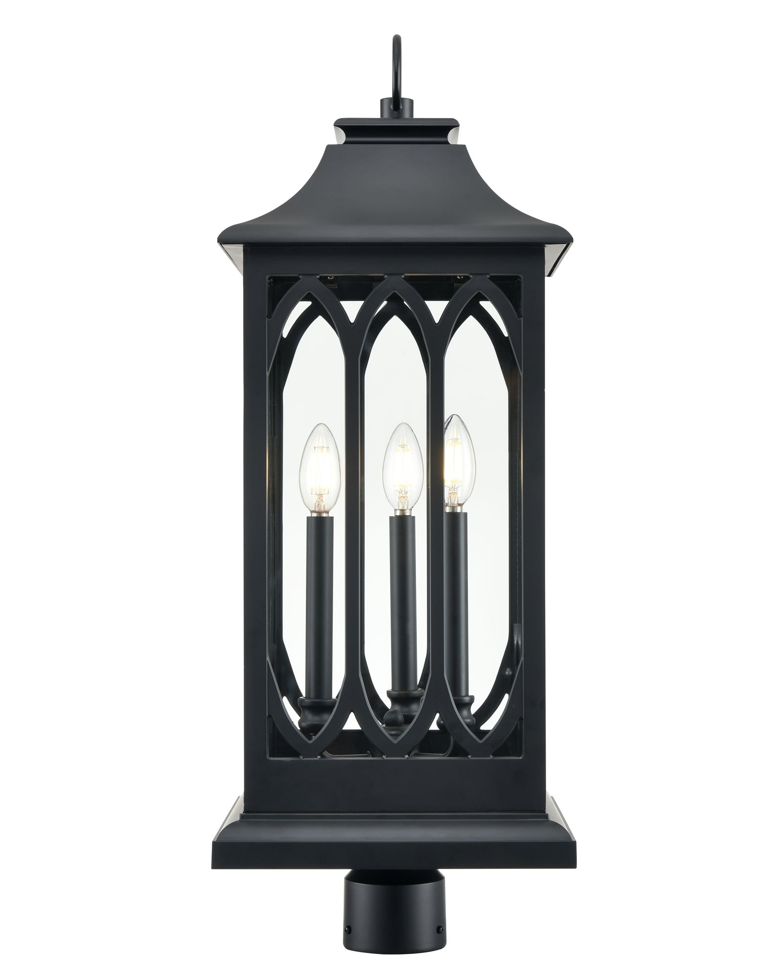 Image 4 Millennium Mallorey 3-Light 29" Powder Coated Black Outdoor Post Lantern more views