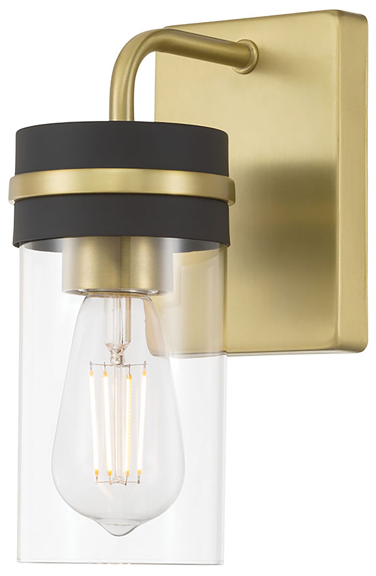 Millennium Marbridge 1-Light 4.25" Vintage Brass Wall Sconce with Shade