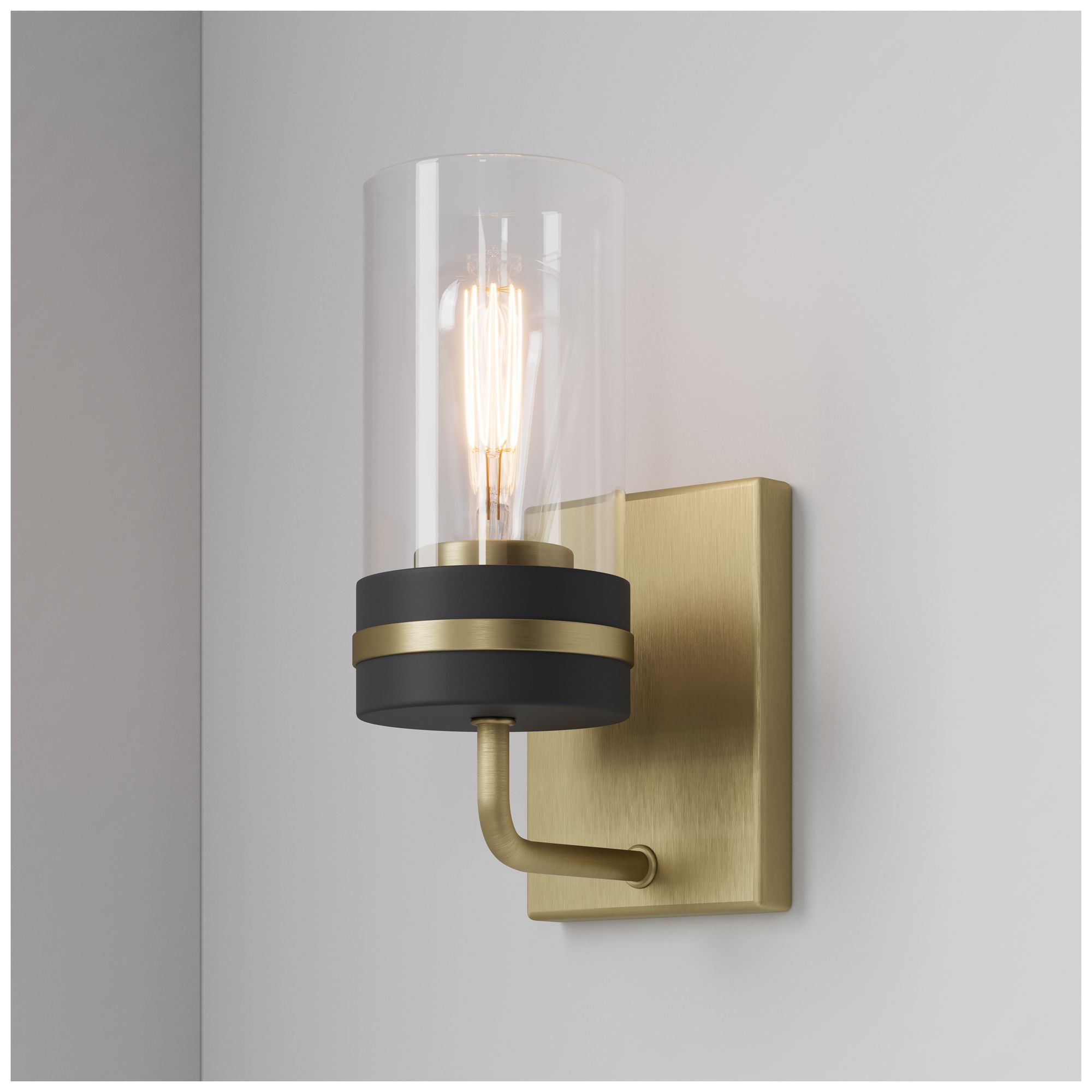 Image 6 Millennium Marbridge 1-Light 4.25" Vintage Brass Wall Sconce with Shade more views