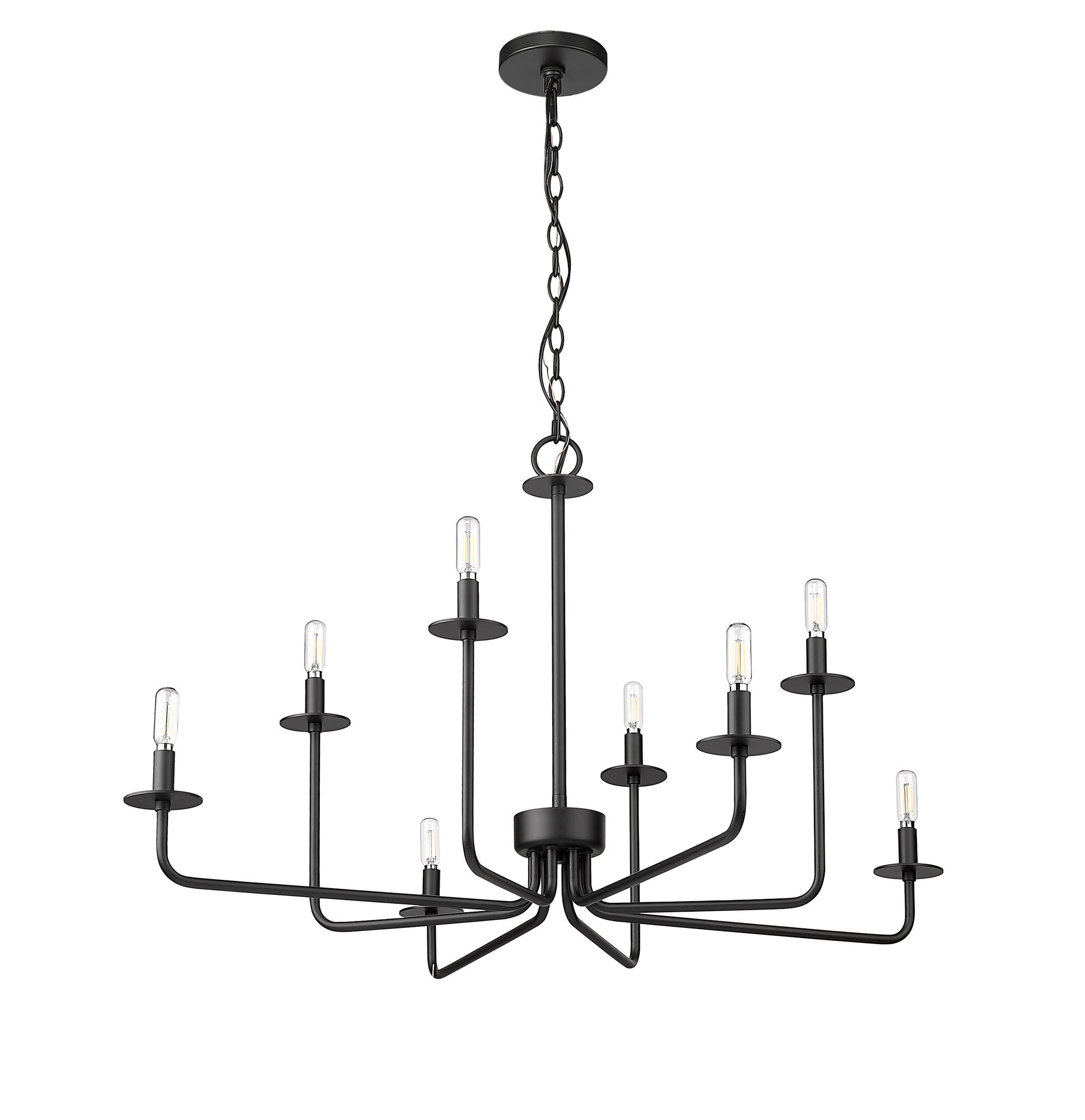 Image 3 Millennium Marceline 8-Light Matte Black Chandelier Ceiling Light more views