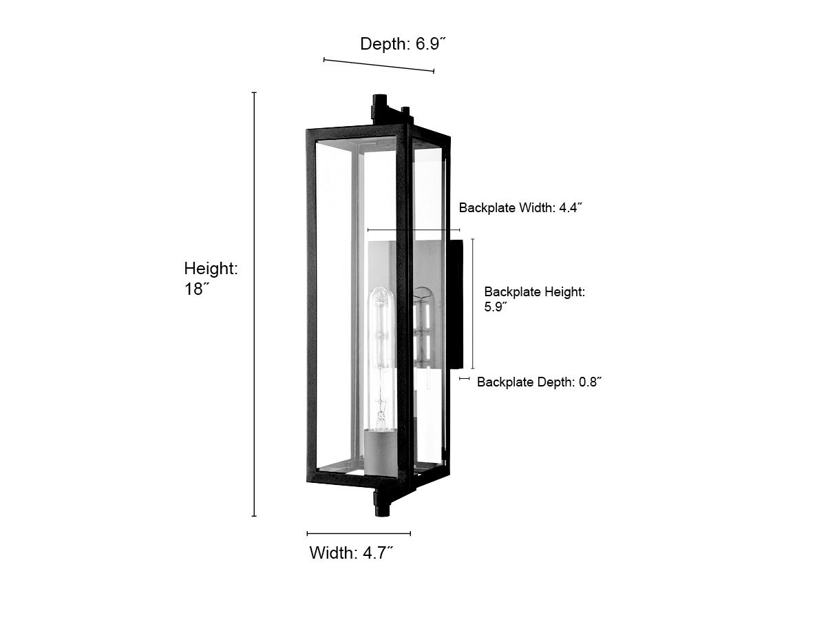 Image 7 Millennium Messi 1-Light Outdoor Wall Sconce in Textured Black more views