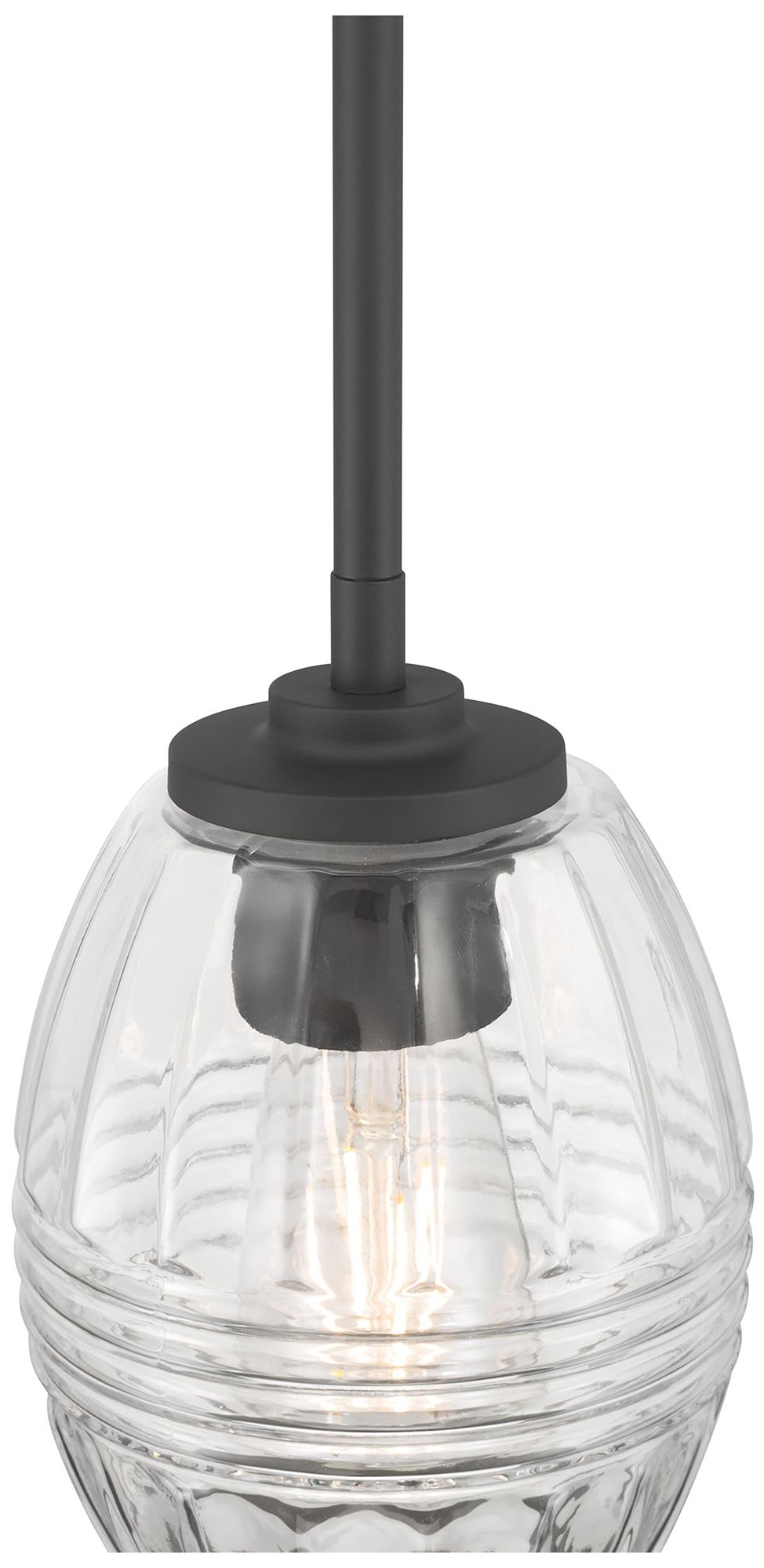 Image 5 Millennium Miravelle 1-Light 5.25" Matte Black Mini Pendant with Shade more views