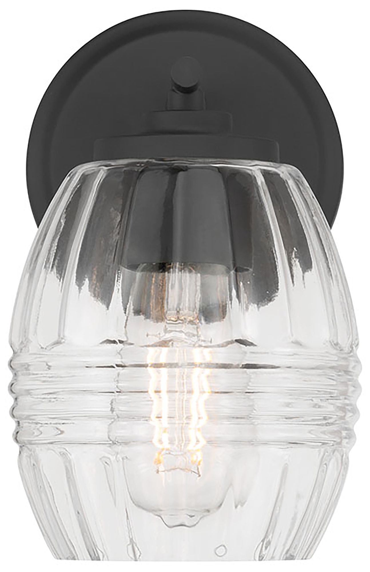 Image 2 Millennium Miravelle 1-Light 5.25" Matte Black Wall Sconce with Glass Shade more views
