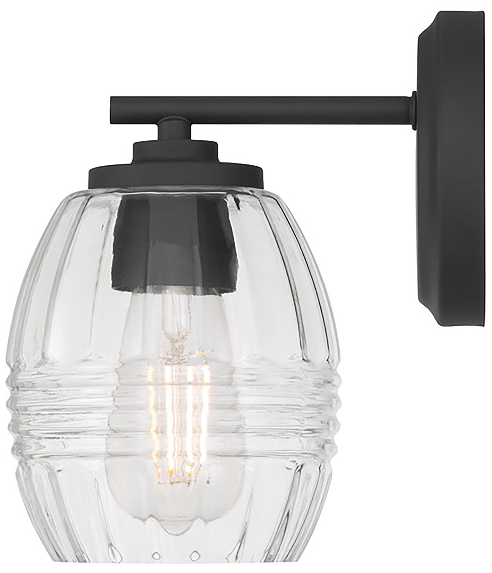 Image 4 Millennium Miravelle 1-Light 5.25" Matte Black Wall Sconce with Glass Shade more views