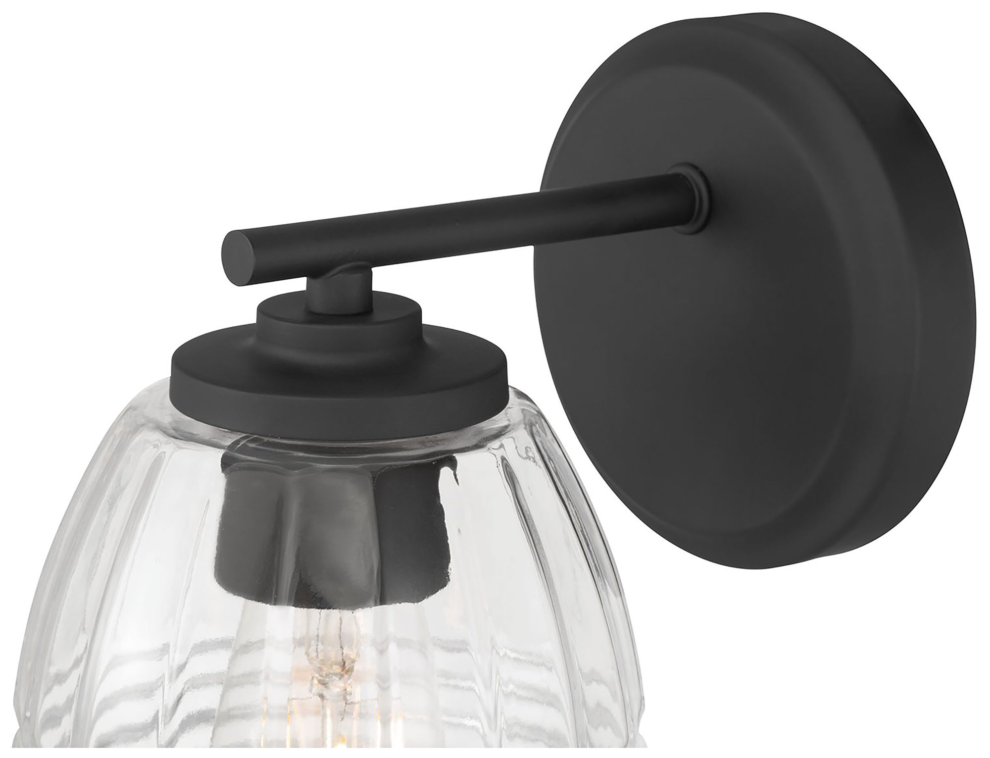 Image 5 Millennium Miravelle 1-Light 5.25" Matte Black Wall Sconce with Glass Shade more views