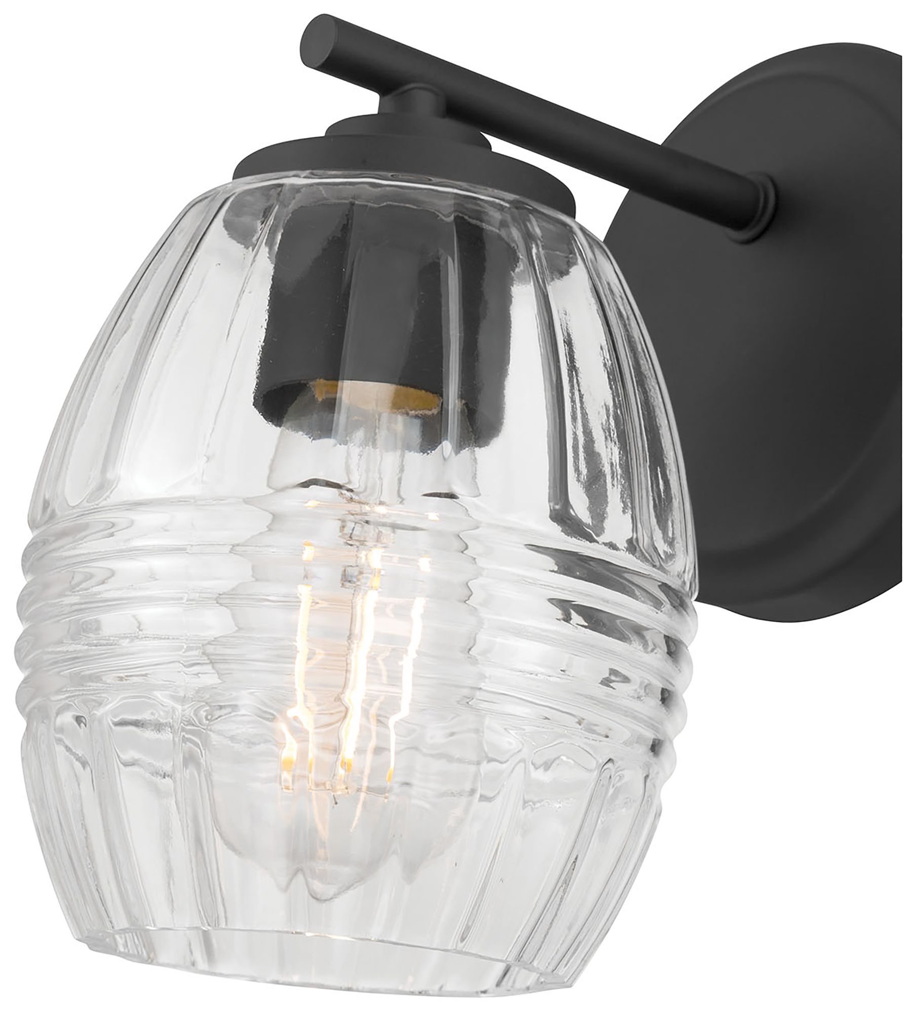 Image 6 Millennium Miravelle 1-Light 5.25" Matte Black Wall Sconce with Glass Shade more views