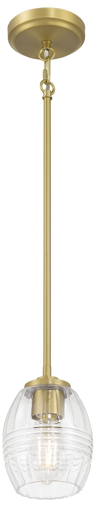 Millennium Miravelle 1-Light 5.25" Vintage Brass Mini Pendant with Shade