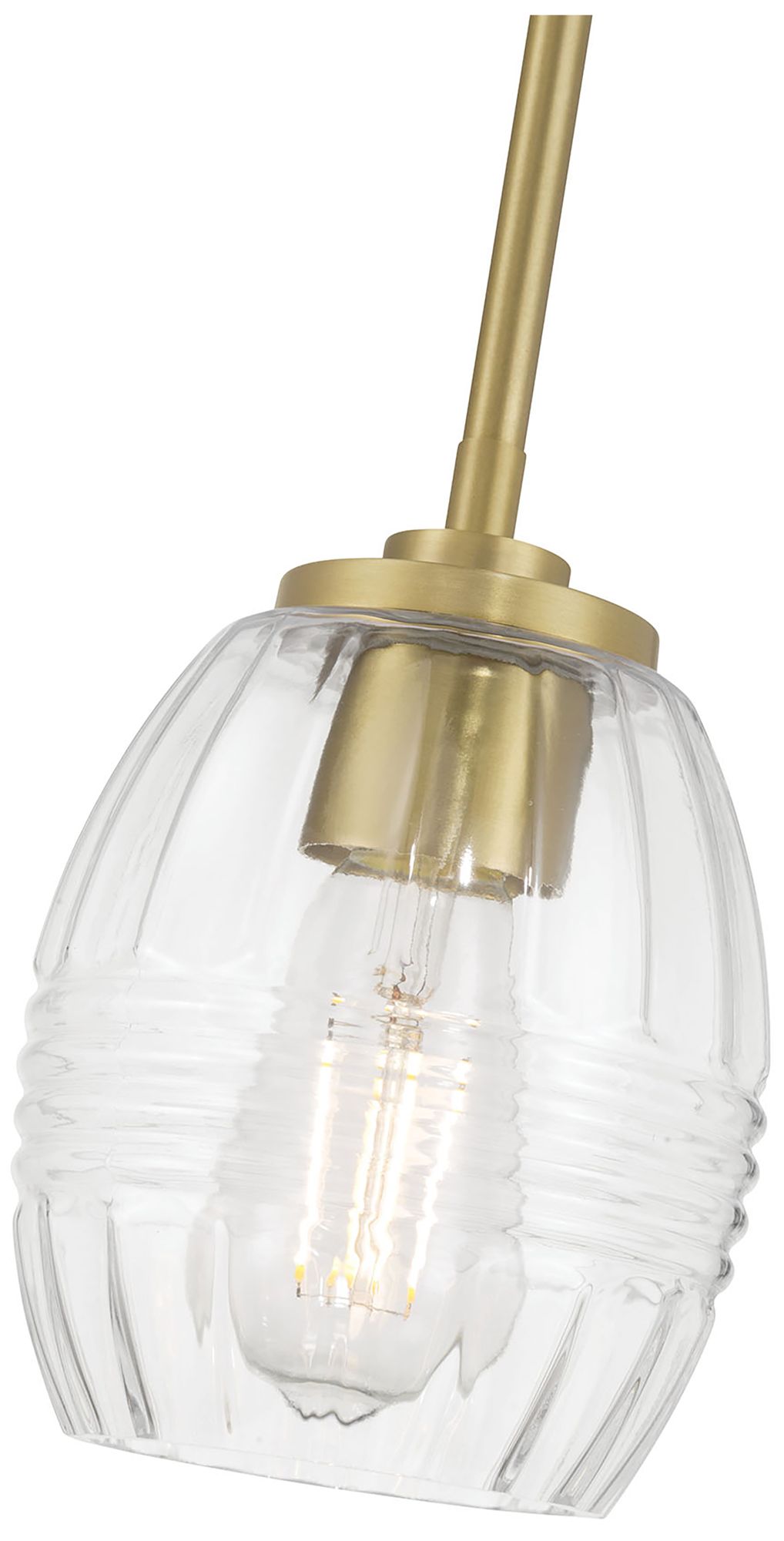 Image 6 Millennium Miravelle 1-Light 5.25" Vintage Brass Mini Pendant with Shade more views