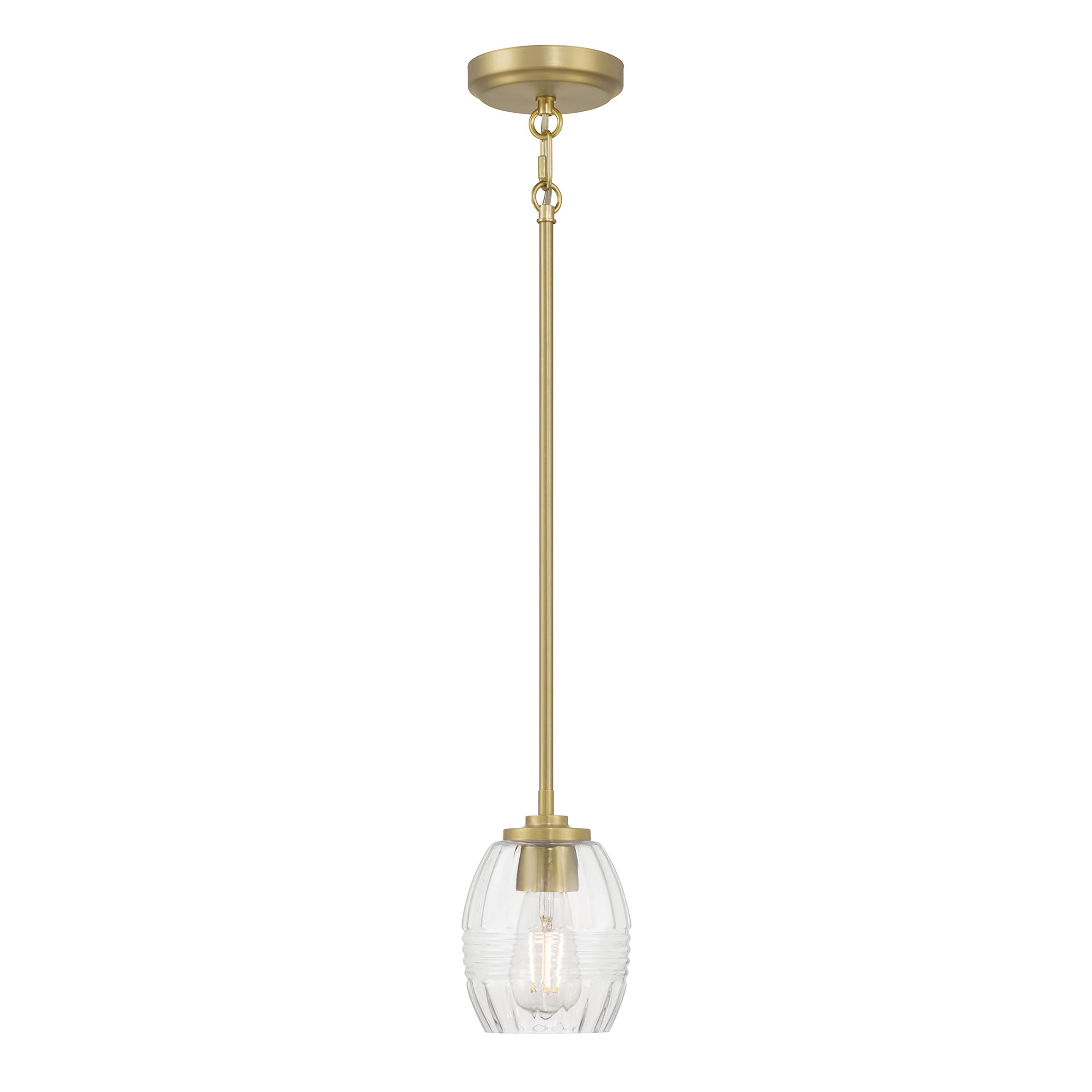Millennium Miravelle 1-Light 5.25" Vintage Brass Mini Pendant with Shade