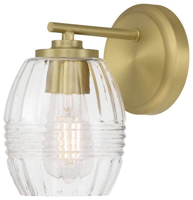 Image 3 Millennium Miravelle 1-Light 5.25" Vintage Brass Wall Sconce with Shade more views