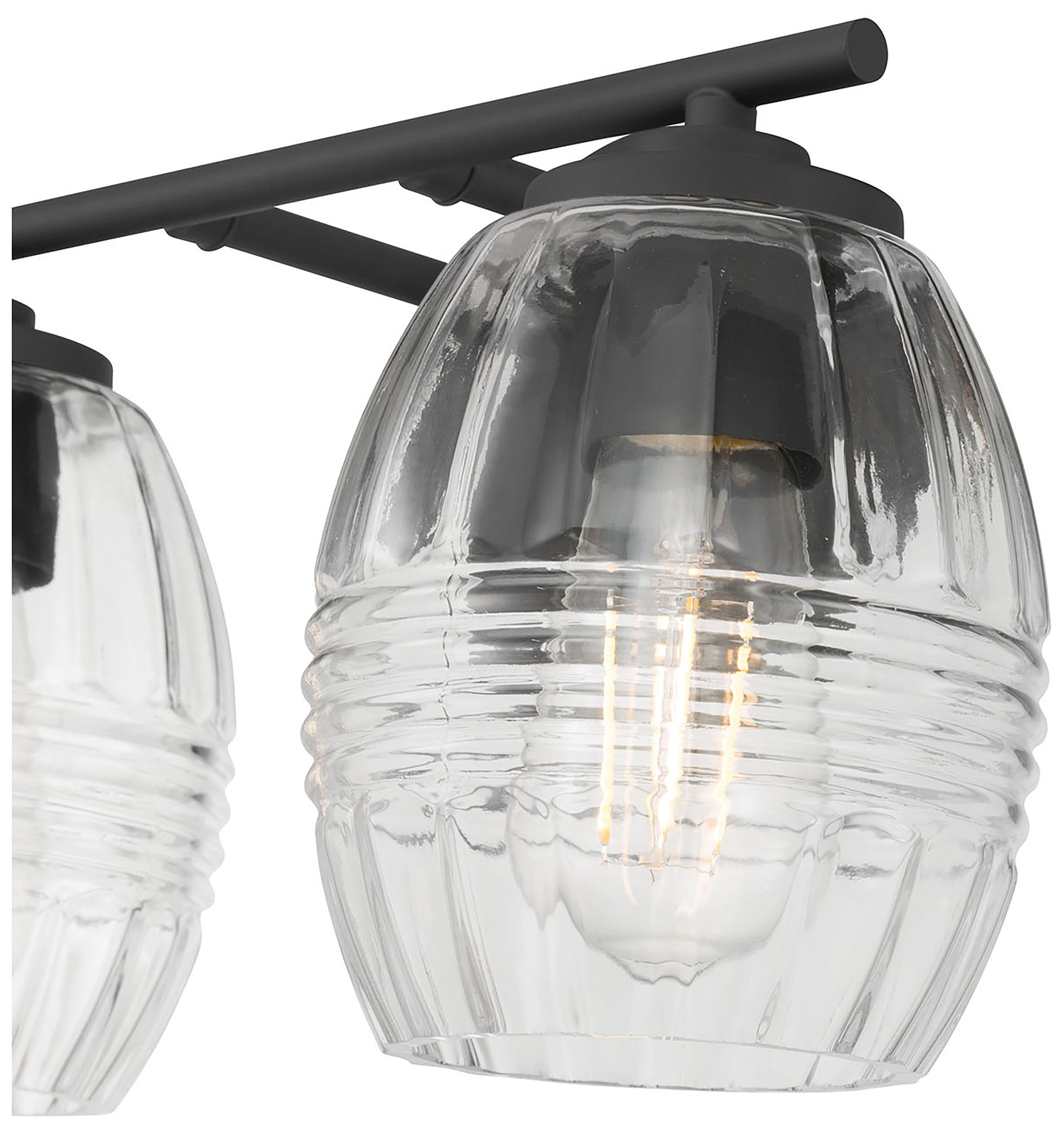 Image 7 Millennium Miravelle 2-Light 14" Matte Black Vanity Light with Glass Shade more views