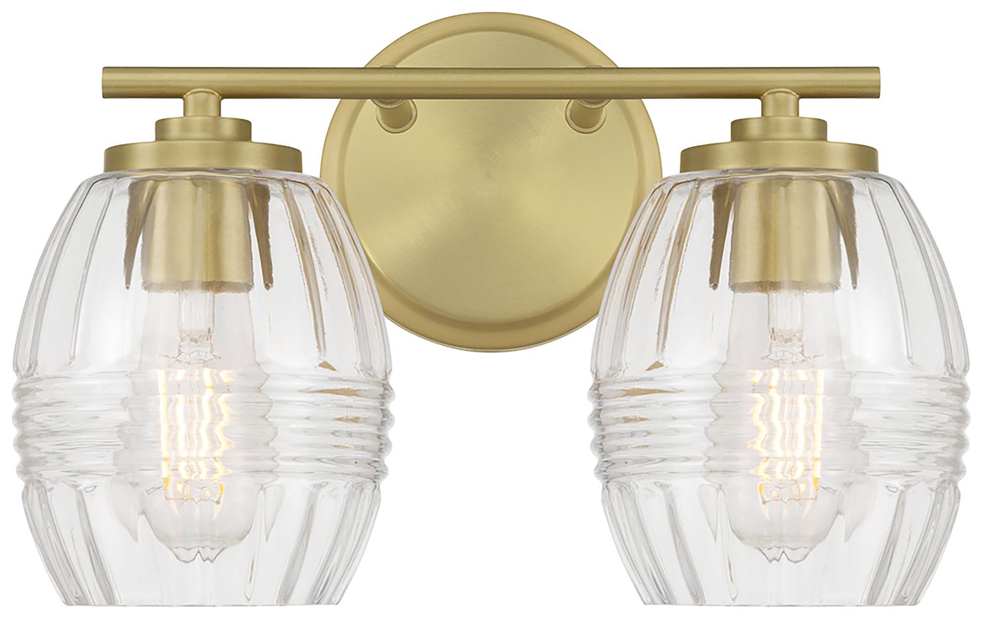Image 3 Millennium Miravelle 2-Light 14" Vintage Brass Vanity Light with Shade more views