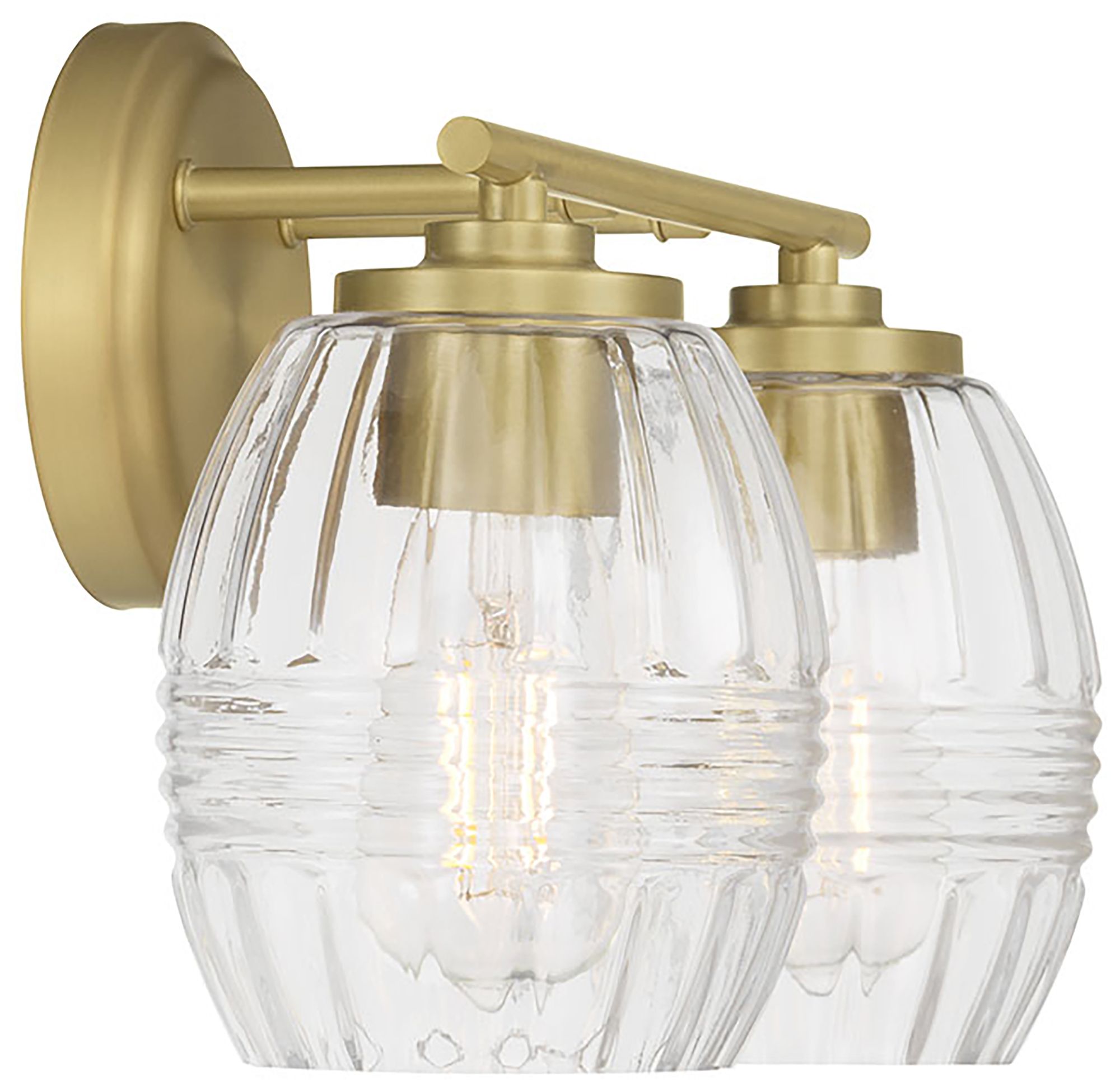 Image 5 Millennium Miravelle 2-Light 14" Vintage Brass Vanity Light with Shade more views