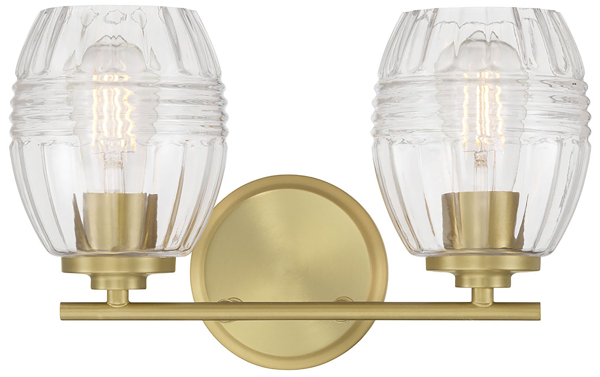 Image 6 Millennium Miravelle 2-Light 14" Vintage Brass Vanity Light with Shade more views