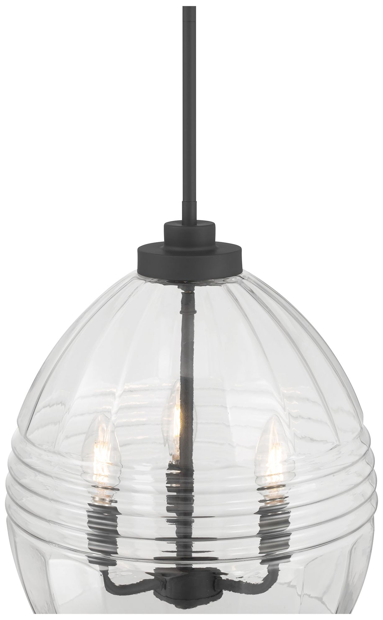 Image 5 Millennium Miravelle 3-Light 13" Matte Black Pendant with Glass Shade more views
