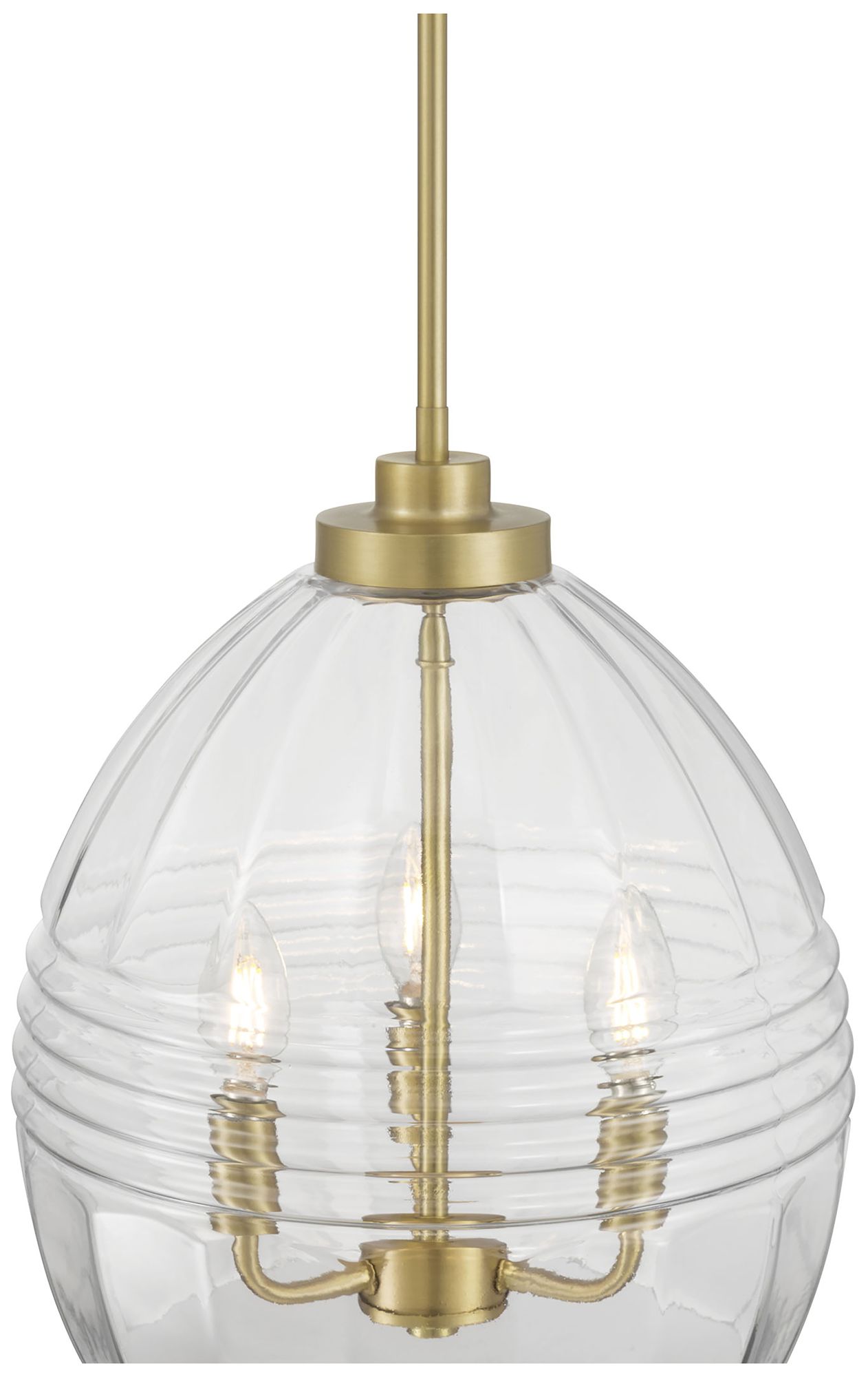Image 5 Millennium Miravelle 3-Light 13" Vintage Brass Pendant with Glass Shade more views