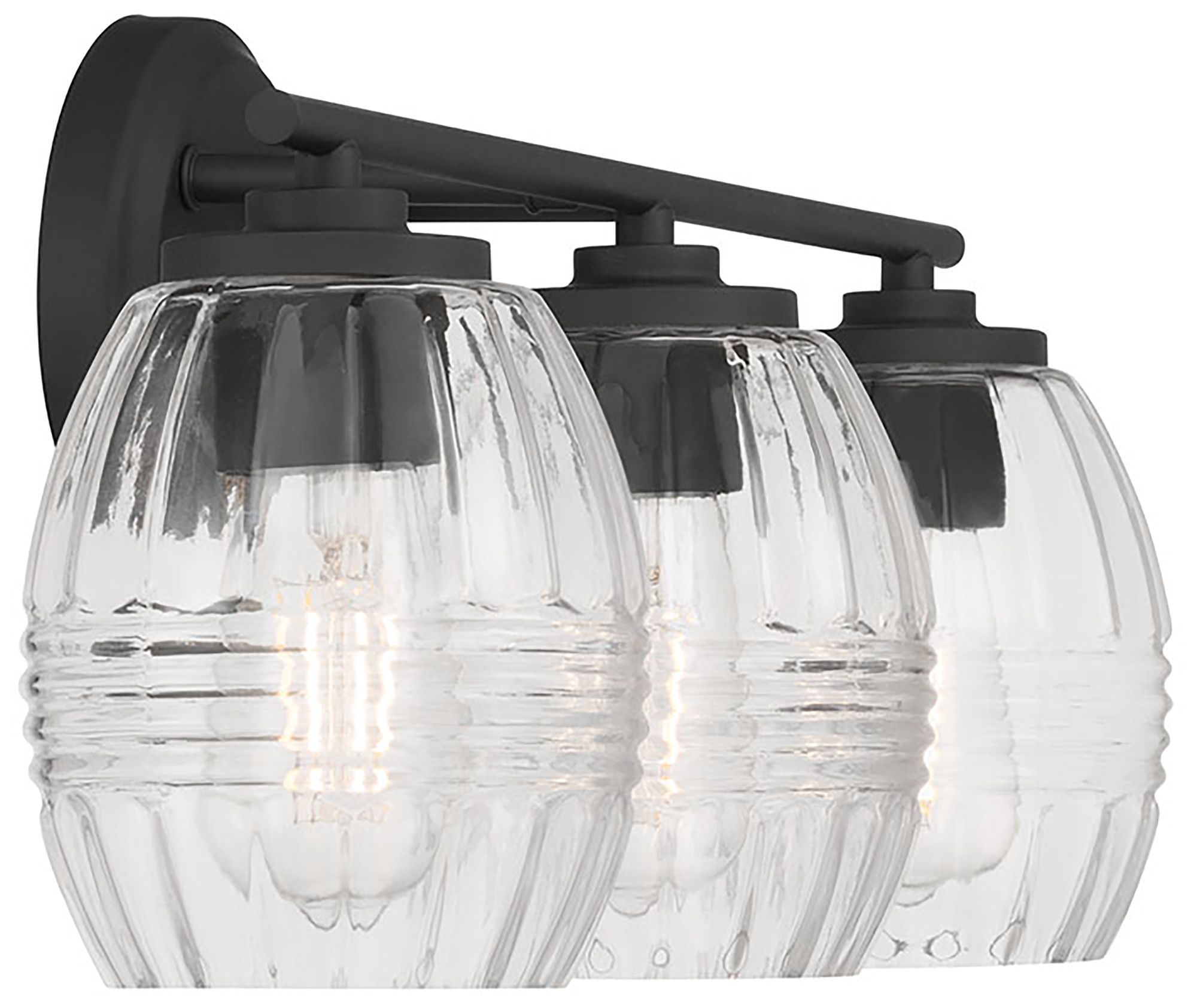 Image 5 Millennium Miravelle 3-Light 22.25" Matte Black Vanity Light with Shade more views