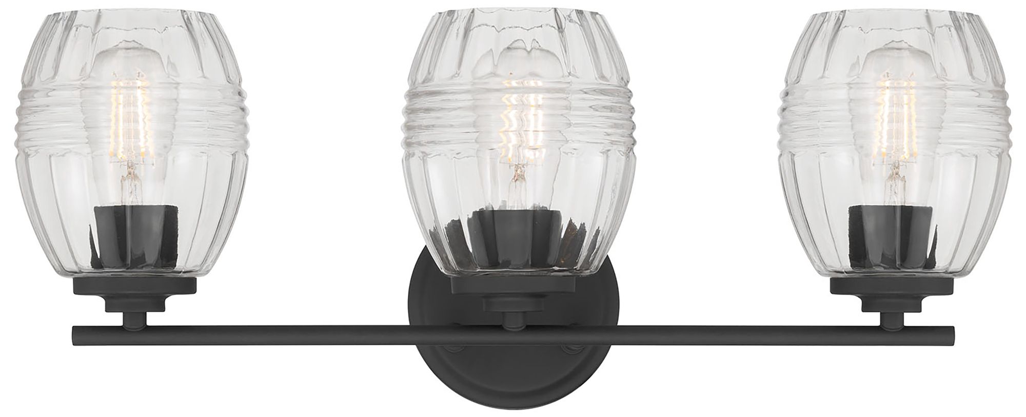 Image 6 Millennium Miravelle 3-Light 22.25" Matte Black Vanity Light with Shade more views