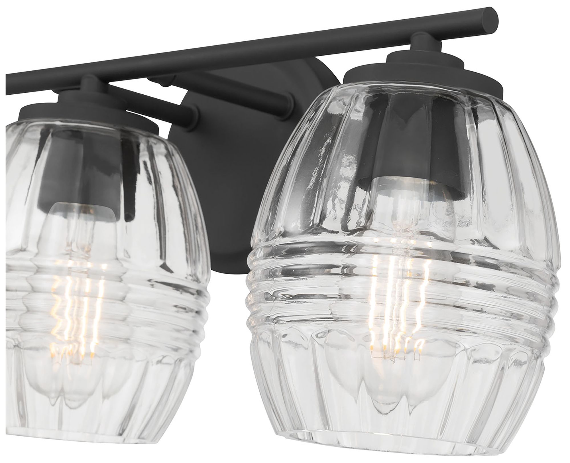 Image 7 Millennium Miravelle 3-Light 22.25" Matte Black Vanity Light with Shade more views