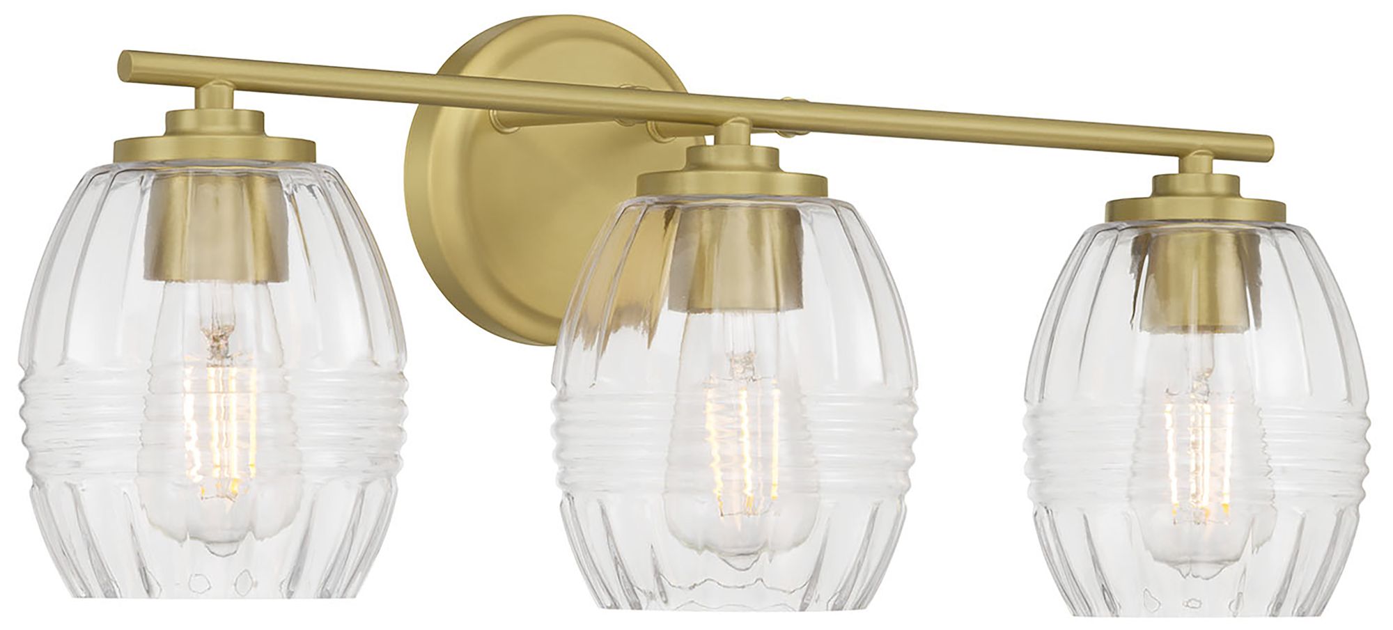 Millennium Miravelle 3-Light 22.25" Vintage Brass Vanity Light with Shade