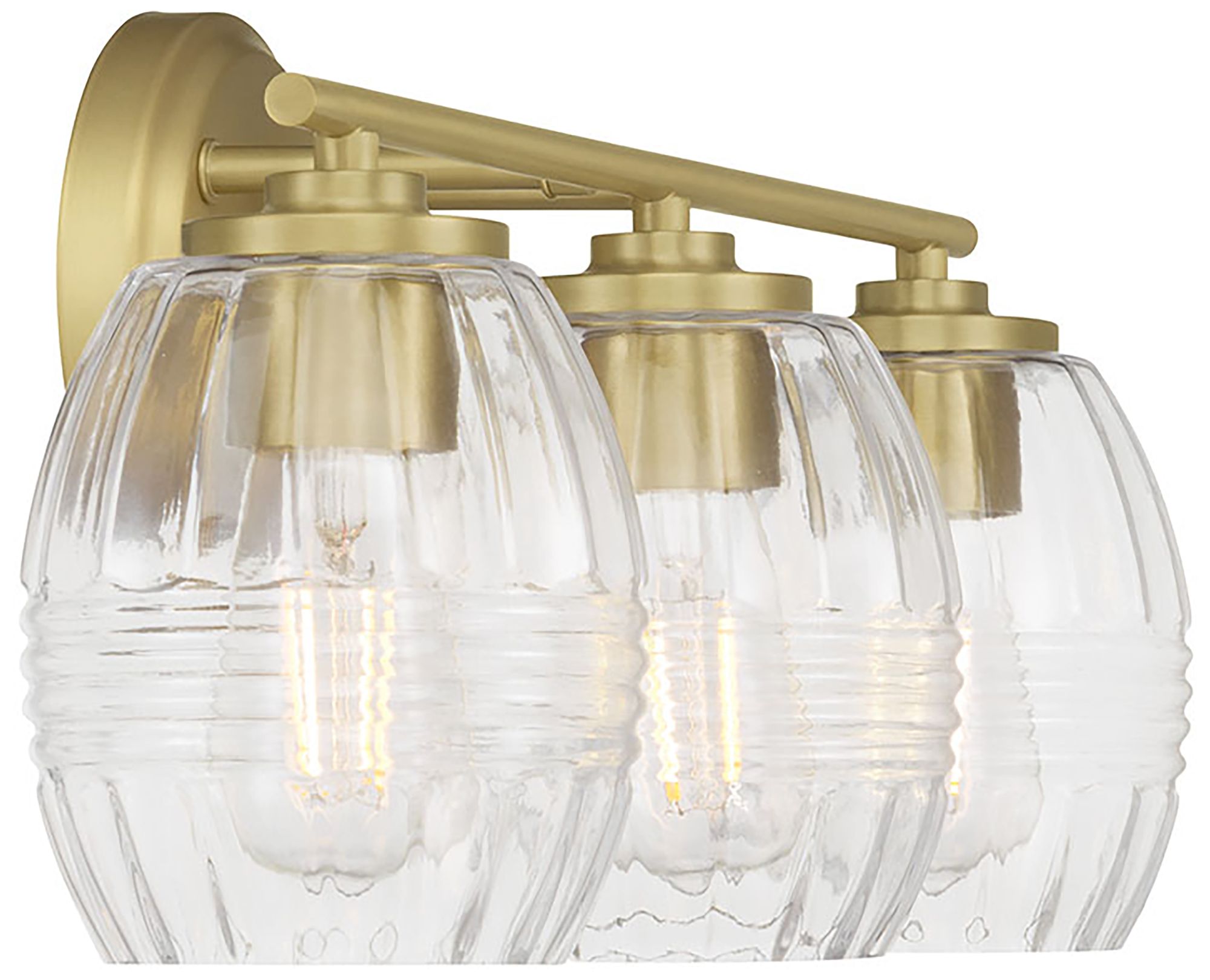 Image 5 Millennium Miravelle 3-Light 22.25" Vintage Brass Vanity Light with Shade more views