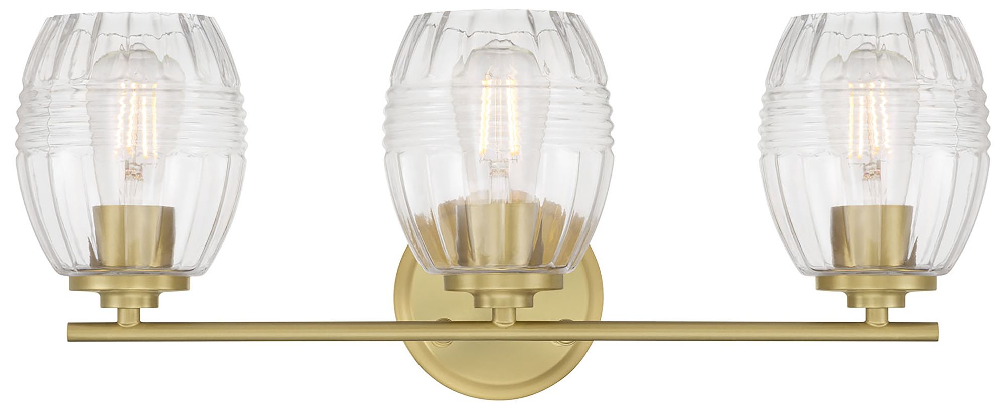 Image 6 Millennium Miravelle 3-Light 22.25" Vintage Brass Vanity Light with Shade more views