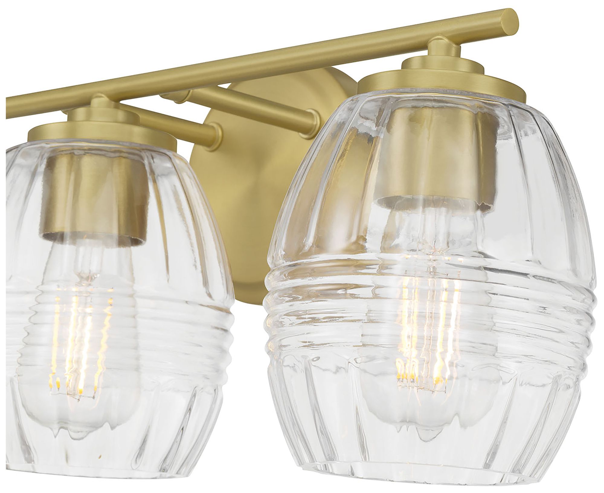 Image 7 Millennium Miravelle 3-Light 22.25" Vintage Brass Vanity Light with Shade more views