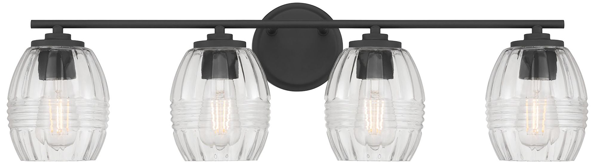 Image 3 Millennium Miravelle 4-Light 30.5" Matte Black Vanity Light with Shade more views
