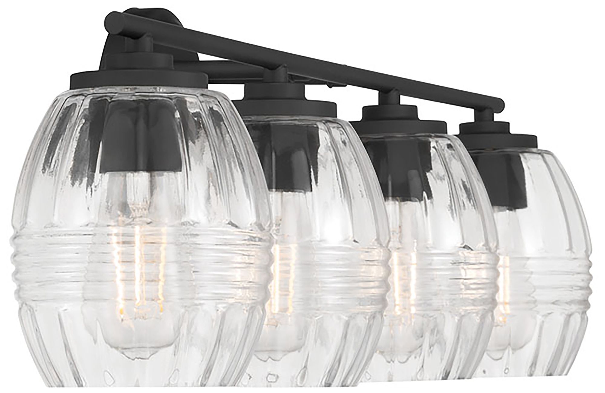 Image 5 Millennium Miravelle 4-Light 30.5" Matte Black Vanity Light with Shade more views