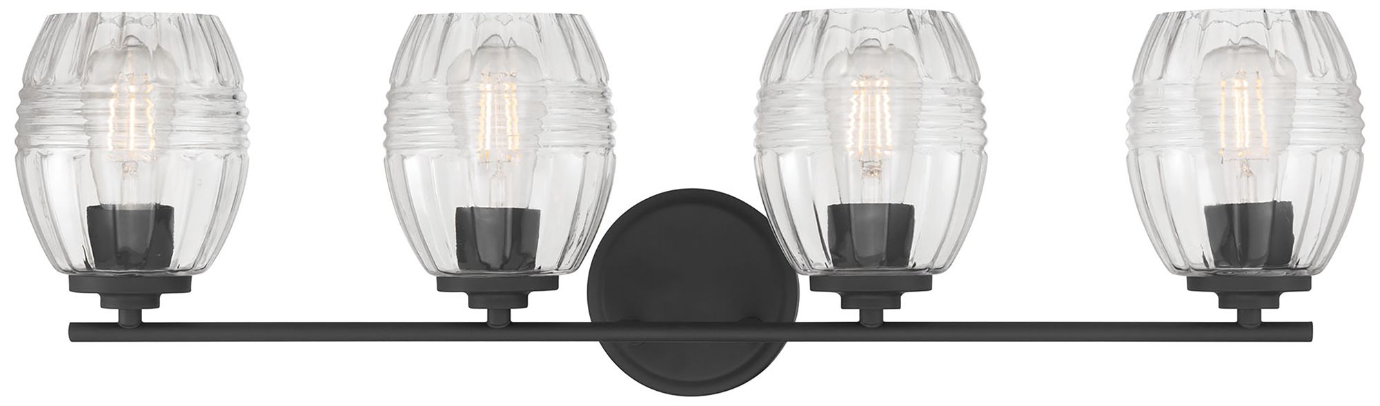 Image 6 Millennium Miravelle 4-Light 30.5" Matte Black Vanity Light with Shade more views