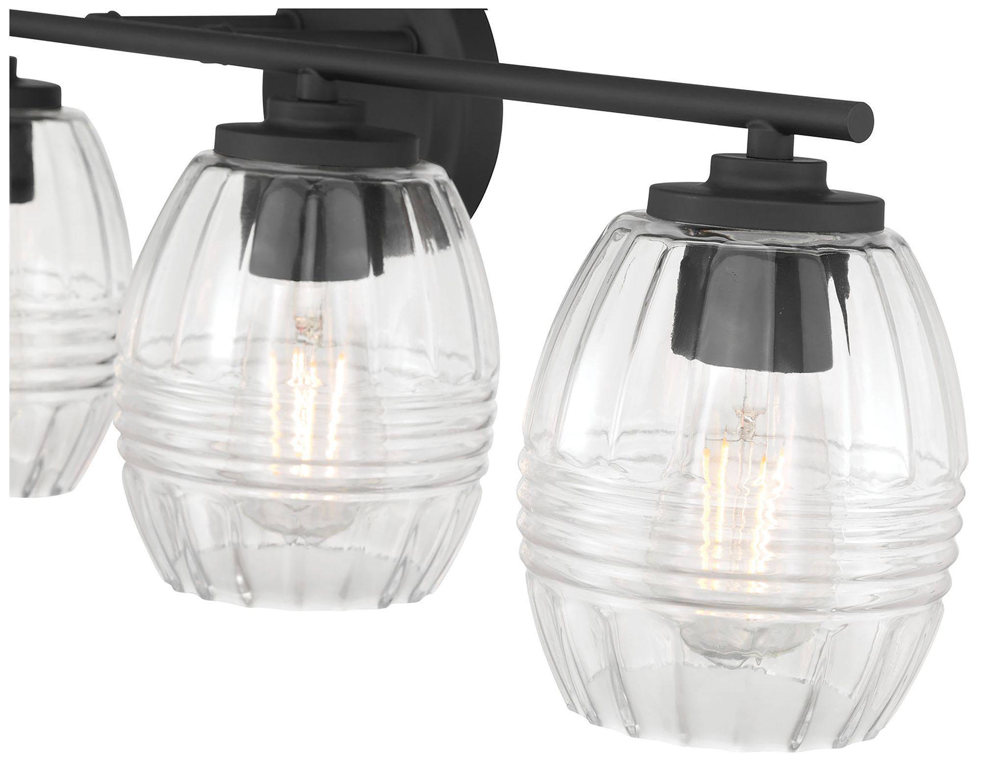 Image 7 Millennium Miravelle 4-Light 30.5" Matte Black Vanity Light with Shade more views