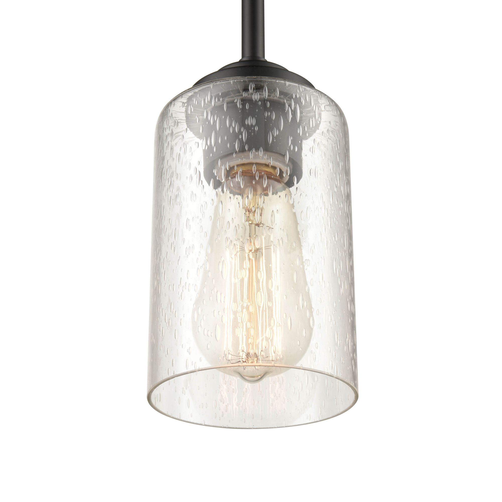 Image 5 Millennium Moven 1-Light 5" Matte Black Mini Pendant with Glass Shade more views