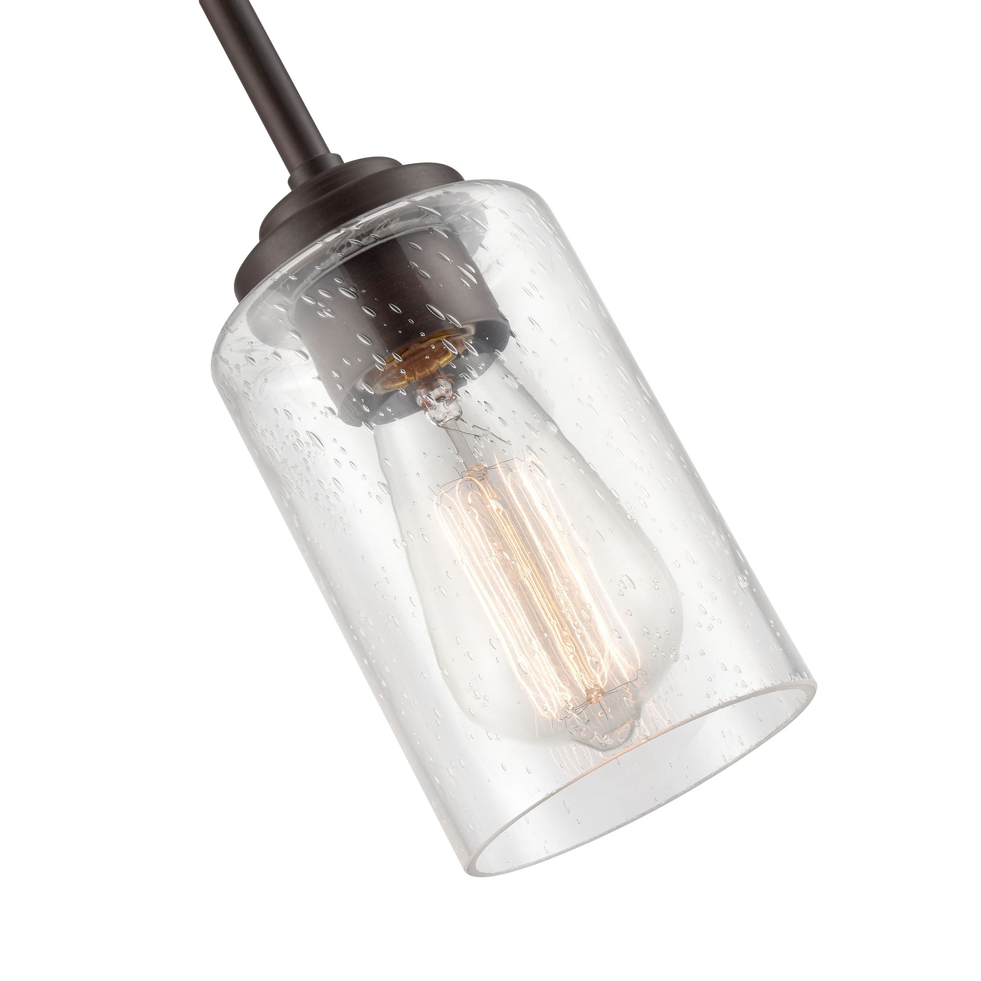 Image 2 Millennium Moven 1-Light 5" Rubbed Bronze Mini Pendant with Glass Shade more views