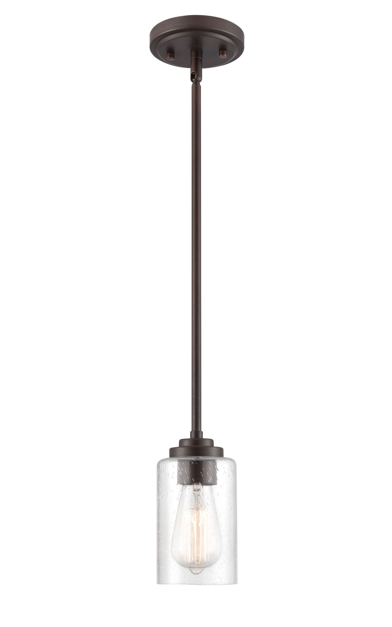 Image 3 Millennium Moven 1-Light 5" Rubbed Bronze Mini Pendant with Glass Shade more views